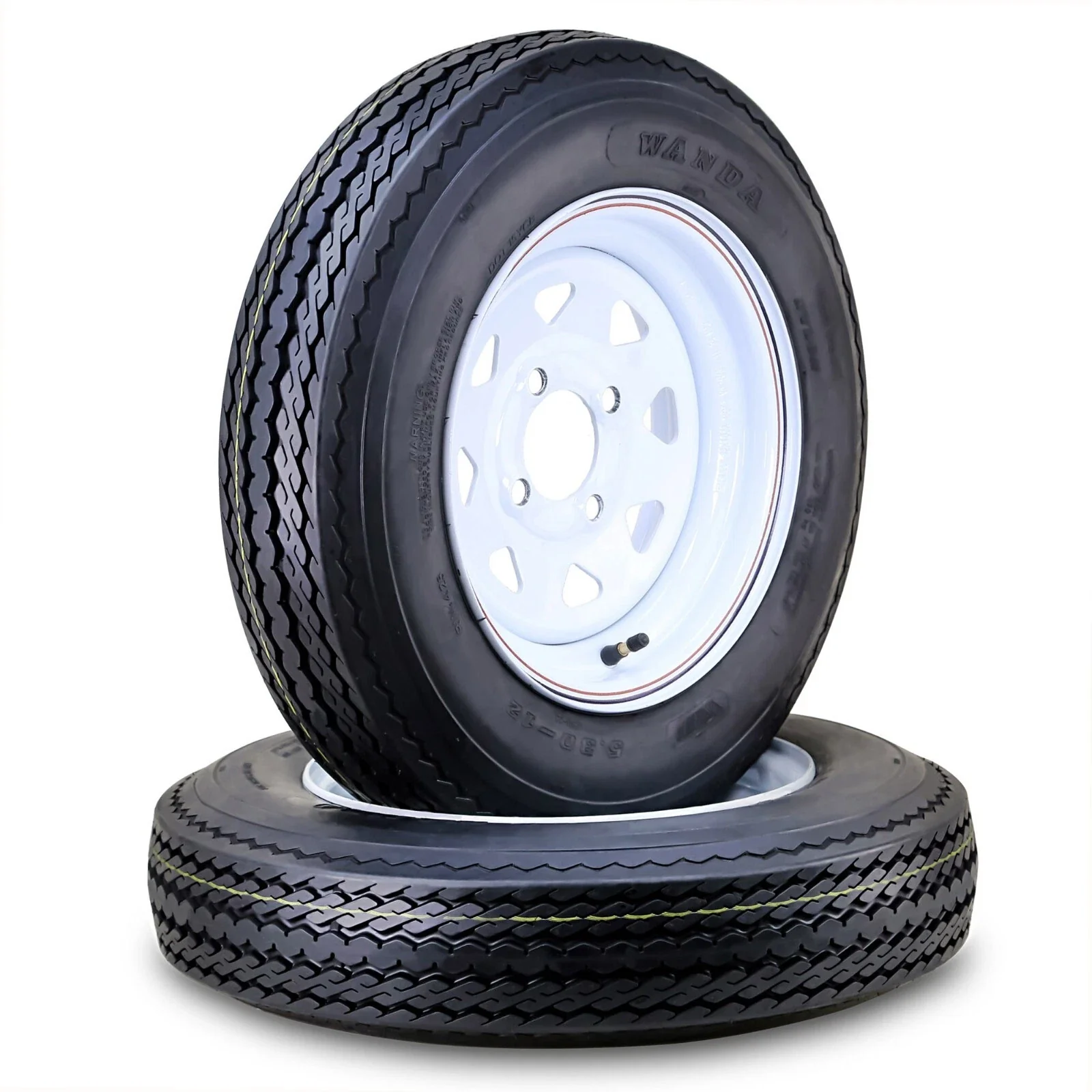 Efficient Trailer Tire with All-Weather, Set of 2 - 80-12 - Compact and Portable Model AA112A