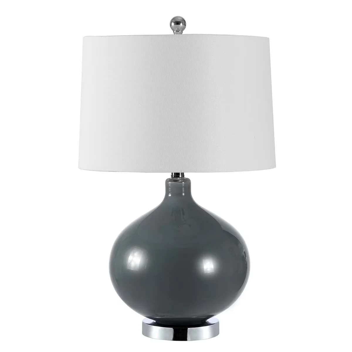 Lamp Set Professional with LED, Contemporary, Masera 25 in. Contemporary Table Lamps - Gray Glass Model 54A300