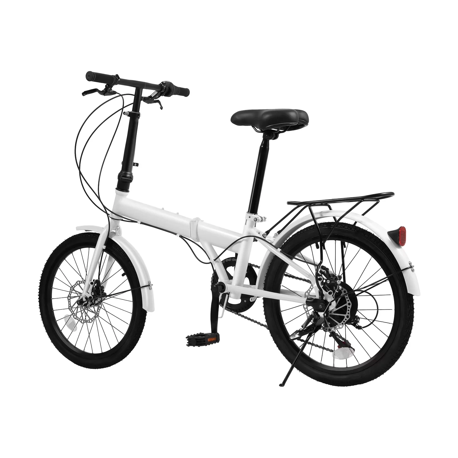Road Bike Versatile with Foldable, Adjustable Seat, Portable Folding Bicycle - Black Model B4A18A