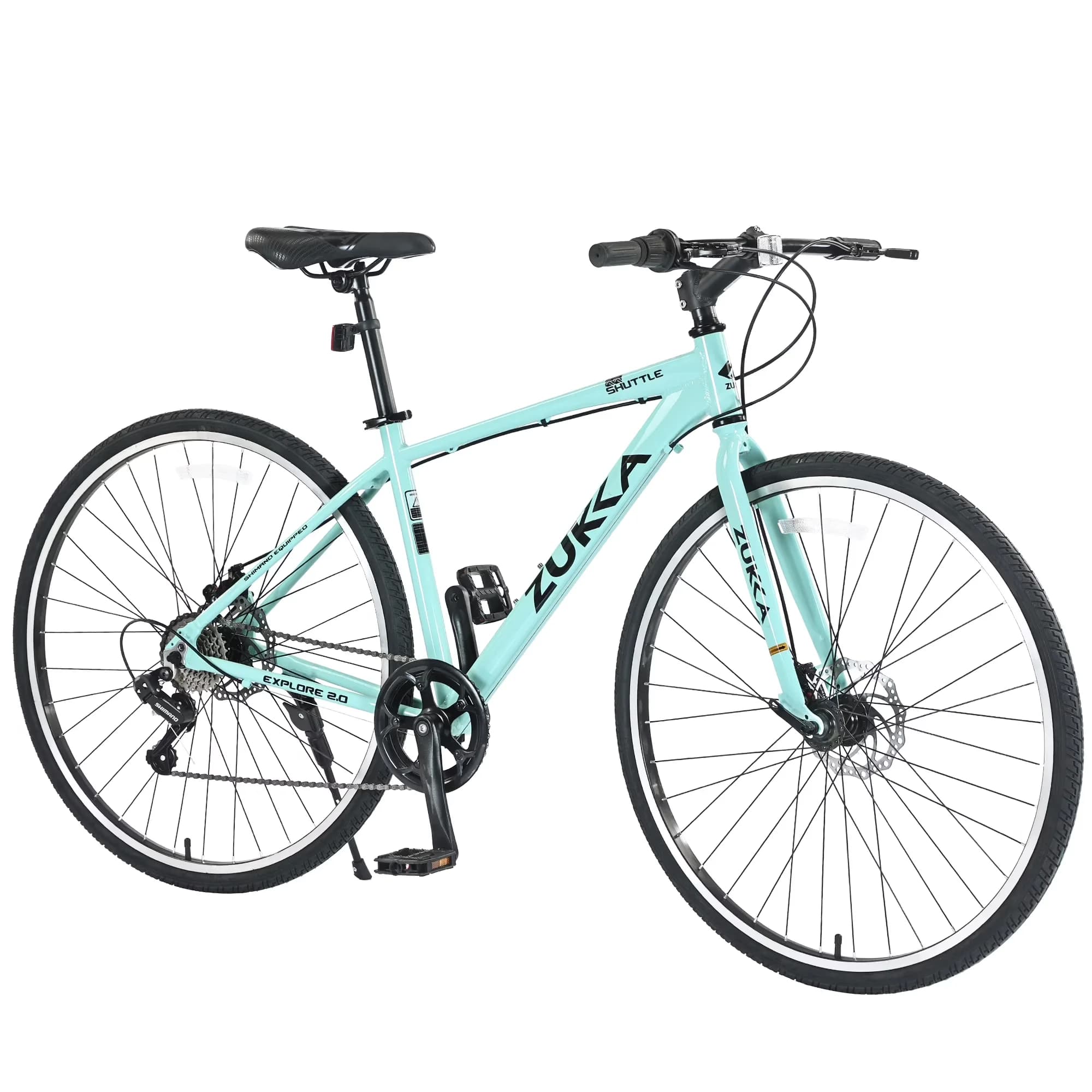 Reliable Road Bike with Adjustable Height, Adjustable Speed, 700C Hybrid - Green Model 921C15