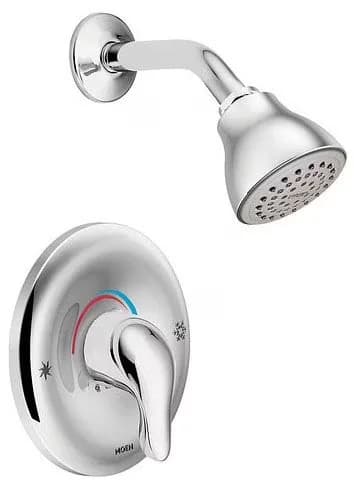 Compact Shower Head with Pressure Balance, Chateau Collection - Metal Silver Model 25A601