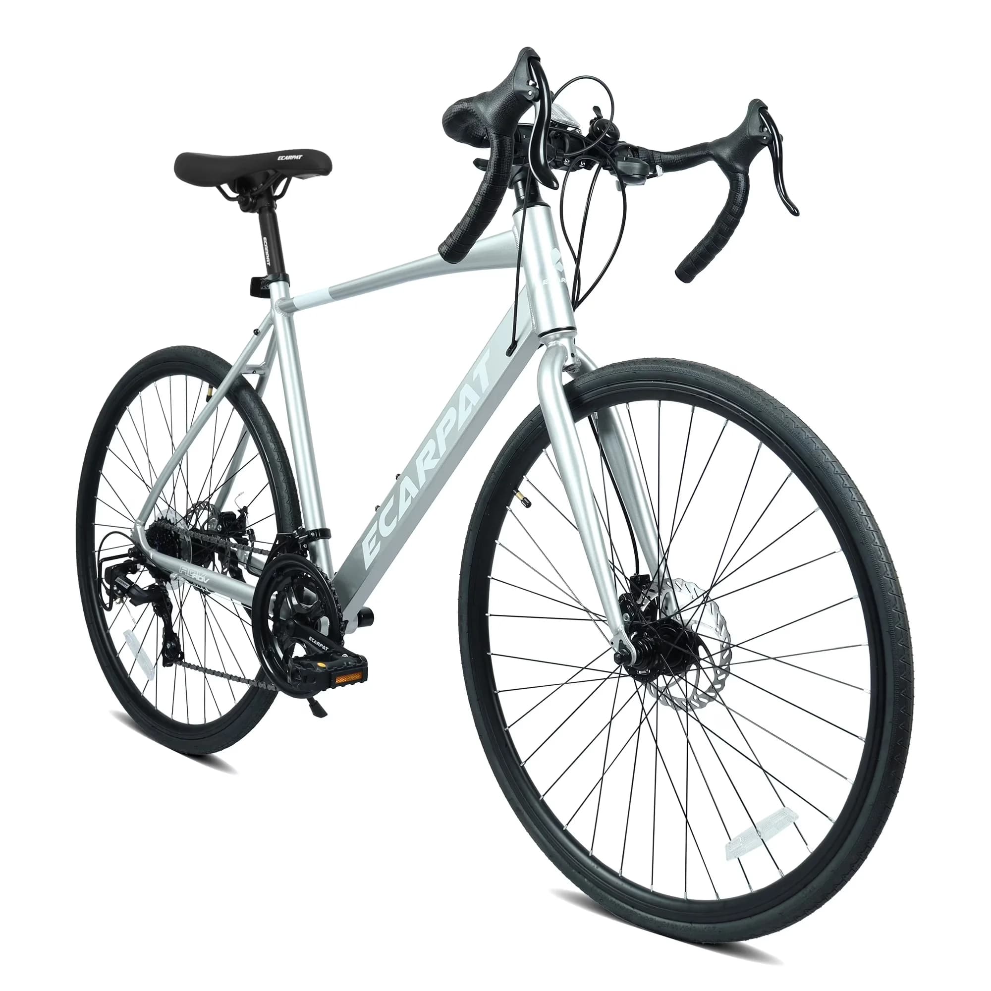 Versatile Road Bike with Disc Brakes, Lightweight Aluminum Frame, 700C - Silver Model 996E79