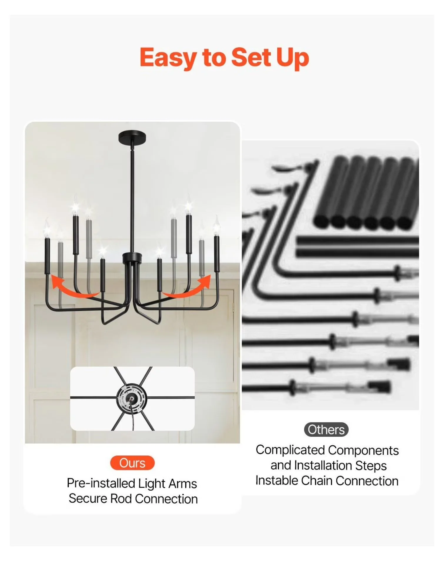Versatile Ceiling Lights Fixture with LED, Modern - Metal for Bedroom, Kitchen Model 9FD096
