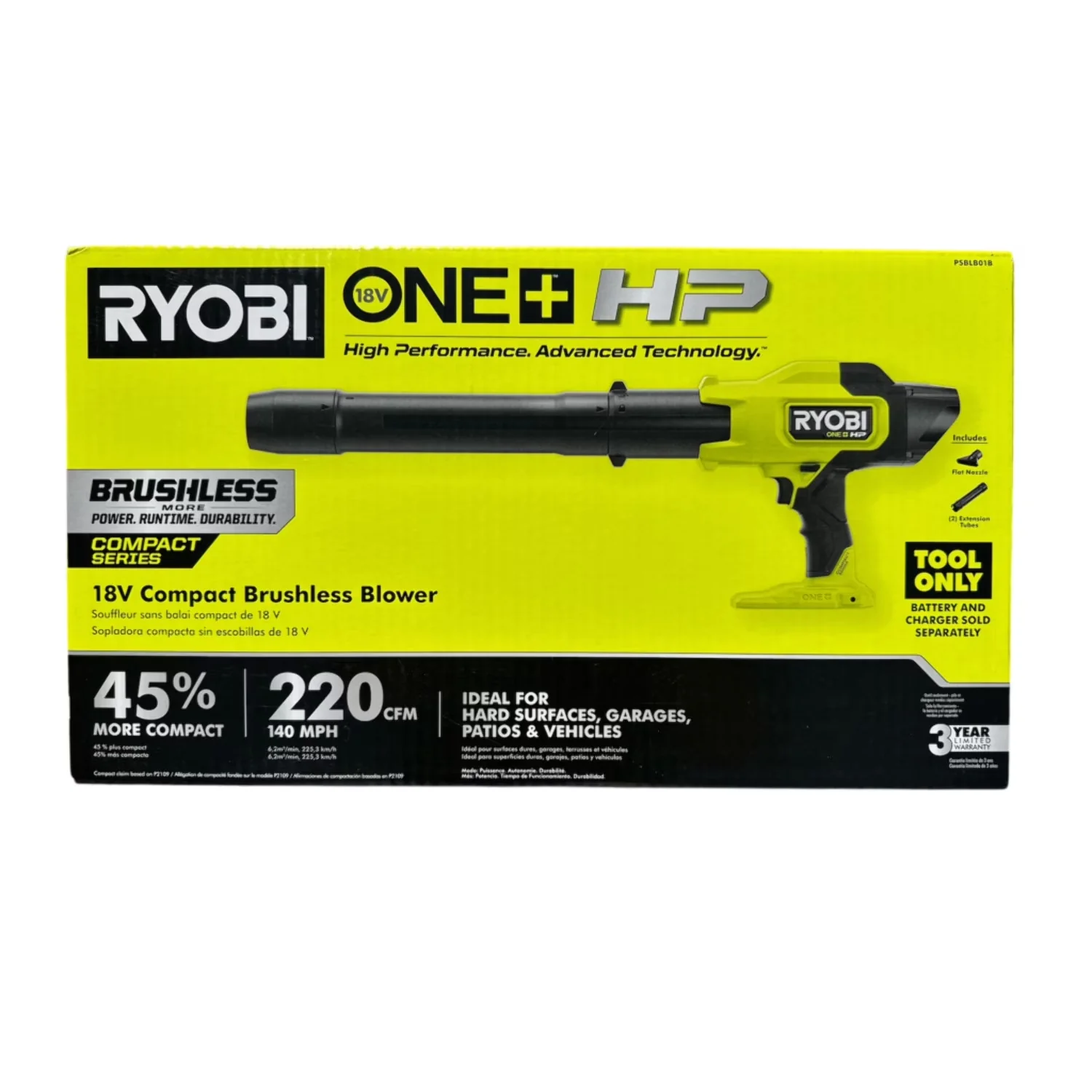 Sleek Leaf Blower with Battery, 18V, 18V ONE HP COMPACT BRUSHLESS BLOWER - Model F2D9CE