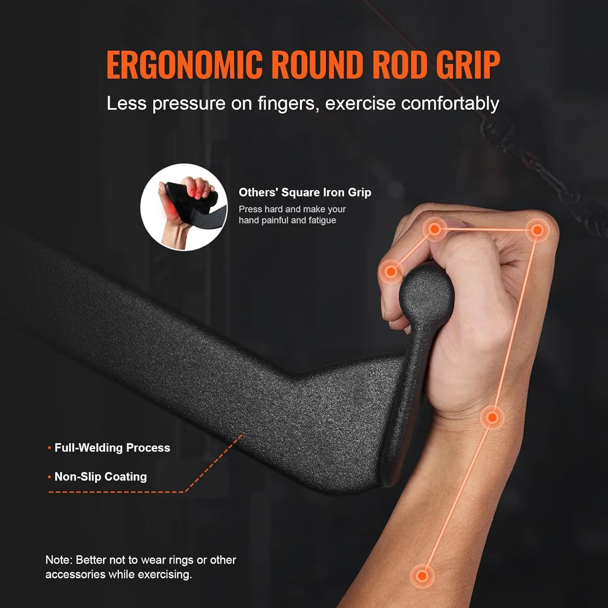 Compact Home Gym Accessory with Heavy Duty - Metal+Rubber Black Pull - Rustic Charm Model 199295