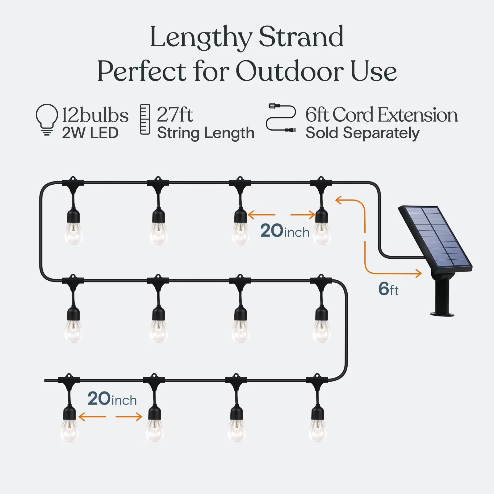 Novelty Light Premium with LED, Solar, 2W - Black for Patio 27 Ft - Traditional Style Model 2BC0B3
