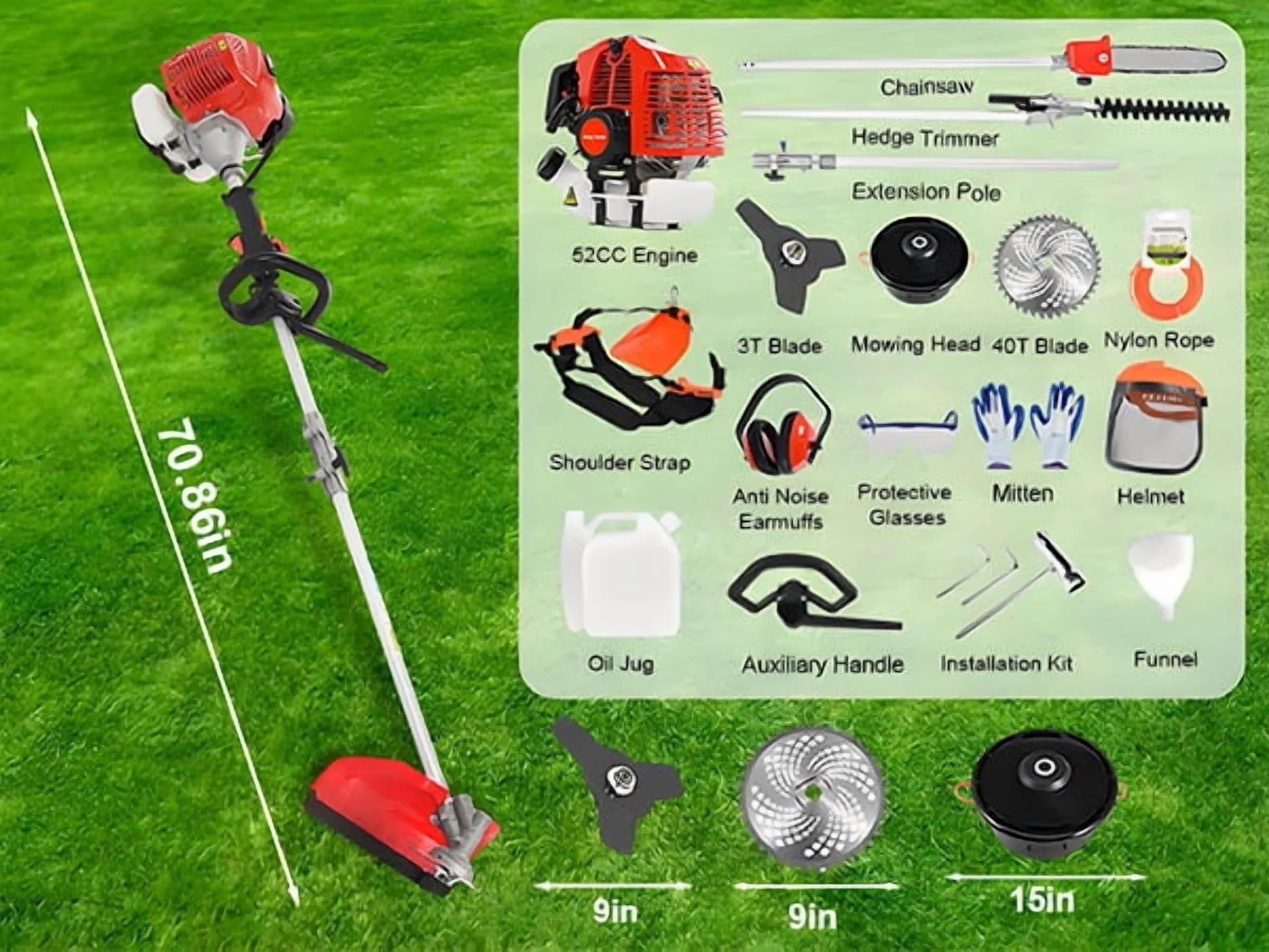 Quality Pole Saw with Extension Chainsaw Earmuffs - Red 5 in - Essential Collection Model 4EAF1C