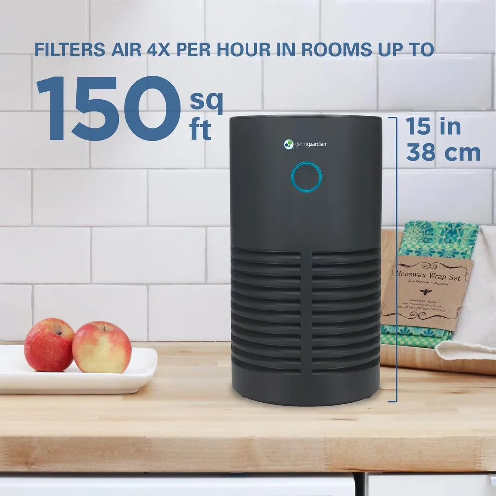 Innovative Air Purifier with Filter Change Indicator, UV-C, Removes Odors - Black Model 52F4AA