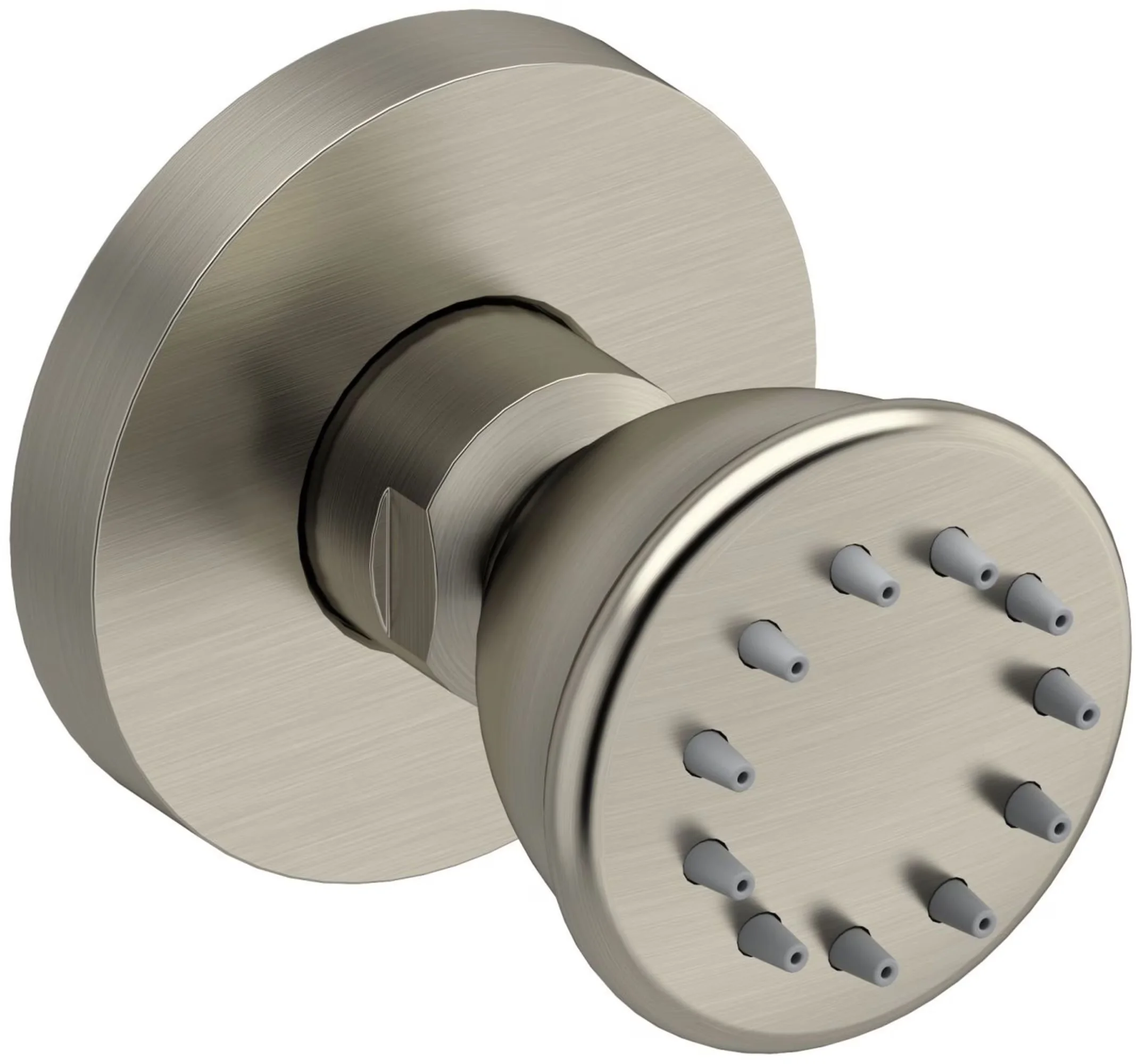 Shower Head Premium with Body Spray, Nickel, Collection - Brass Silver Model 43D7D4