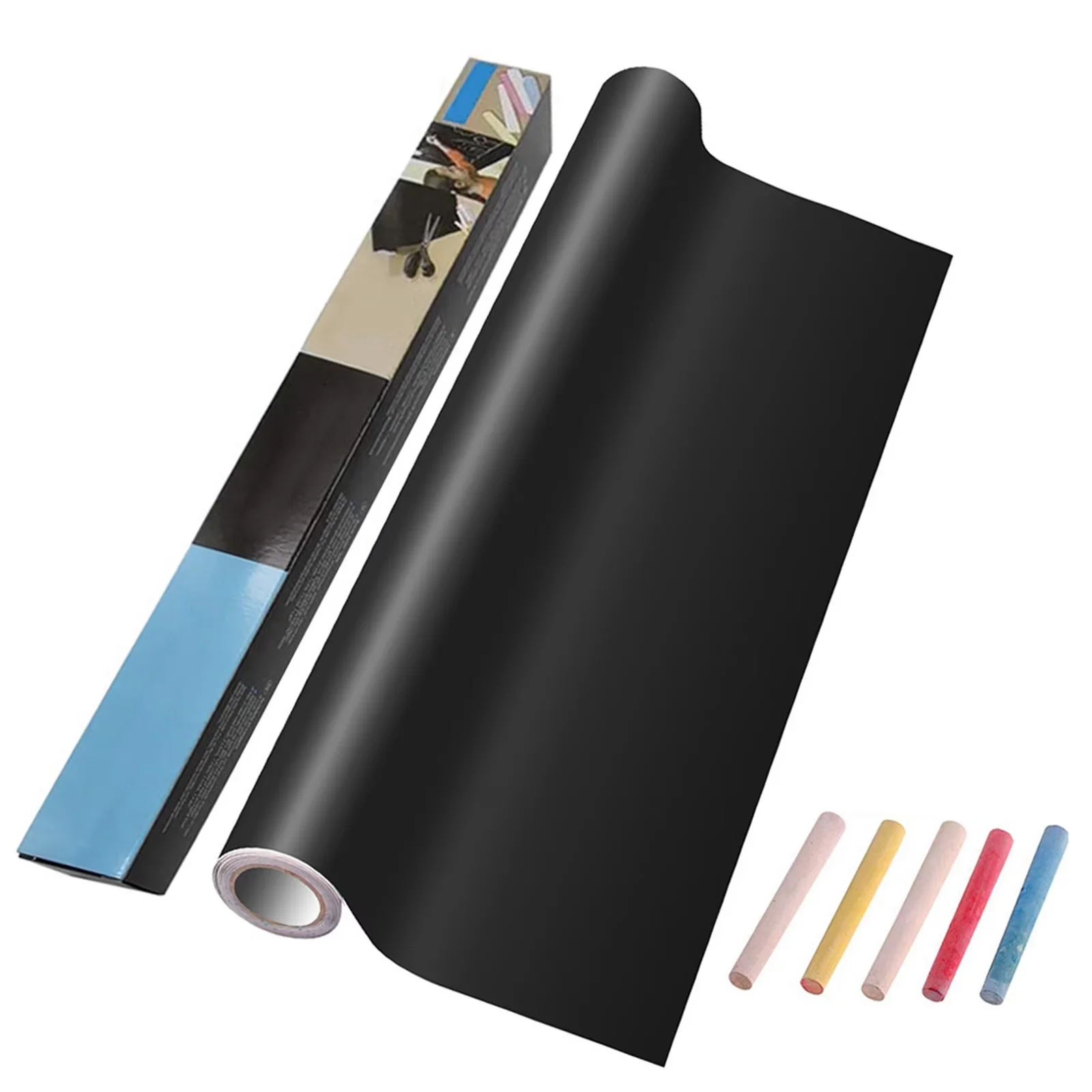 Sleek Wallpaper Wall Decals Wall Covering with Removable Erasable, Contact Paper, Chalkboard Sticker - Pvc Black for Home, Classroom Model 6B9296