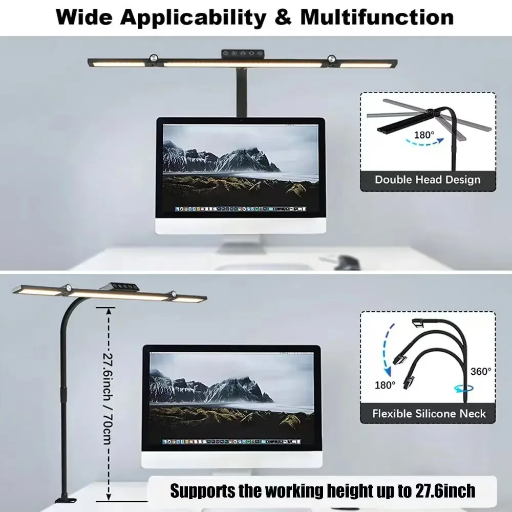 Desk Lamp Quality with LED, Battery - Abs, Pc, Aluminum Alloy Black for Home Office, Study Model 38EEE7