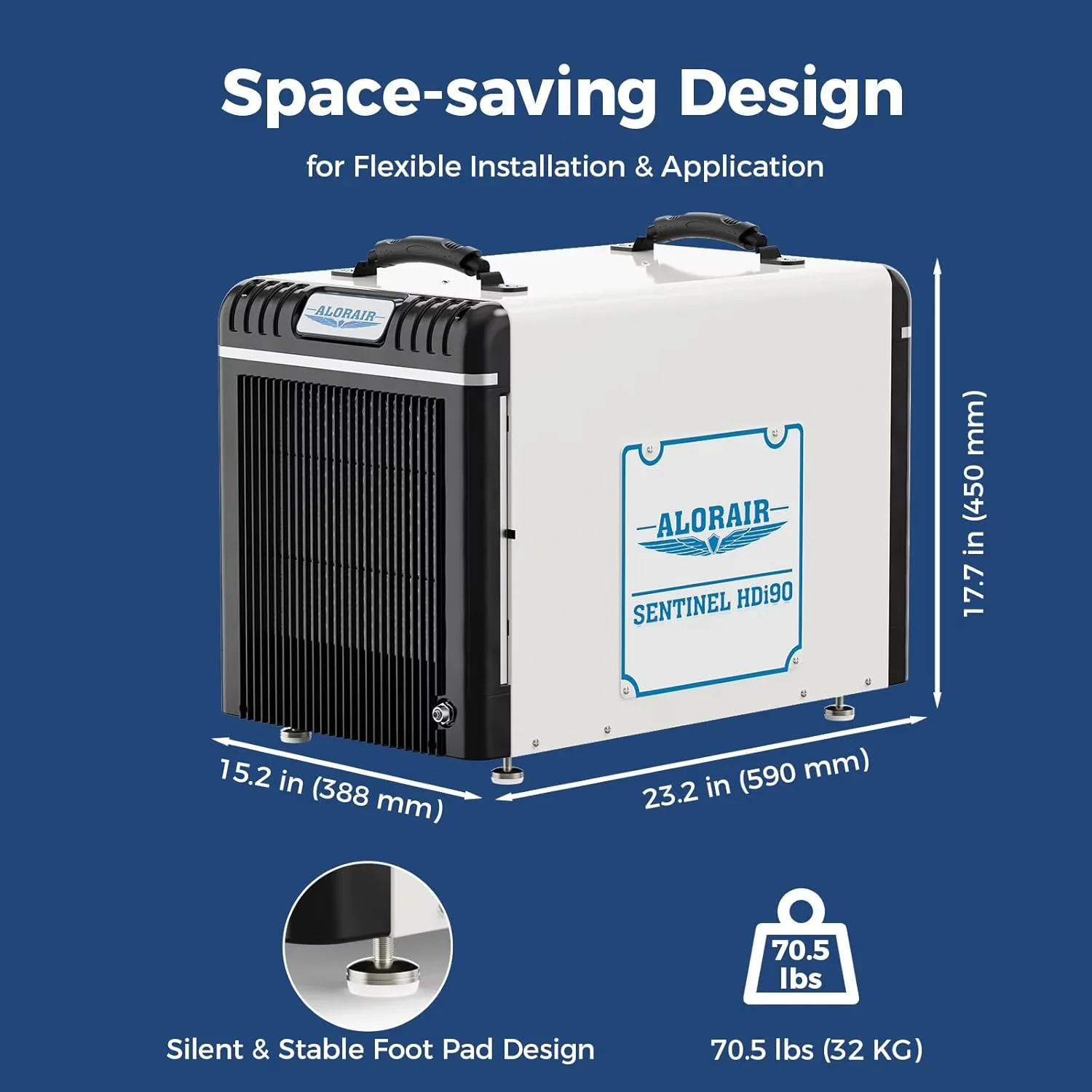 Premium Dehumidifier with Adjustable Humidistat, Wireless Technology - White Model 9440B9