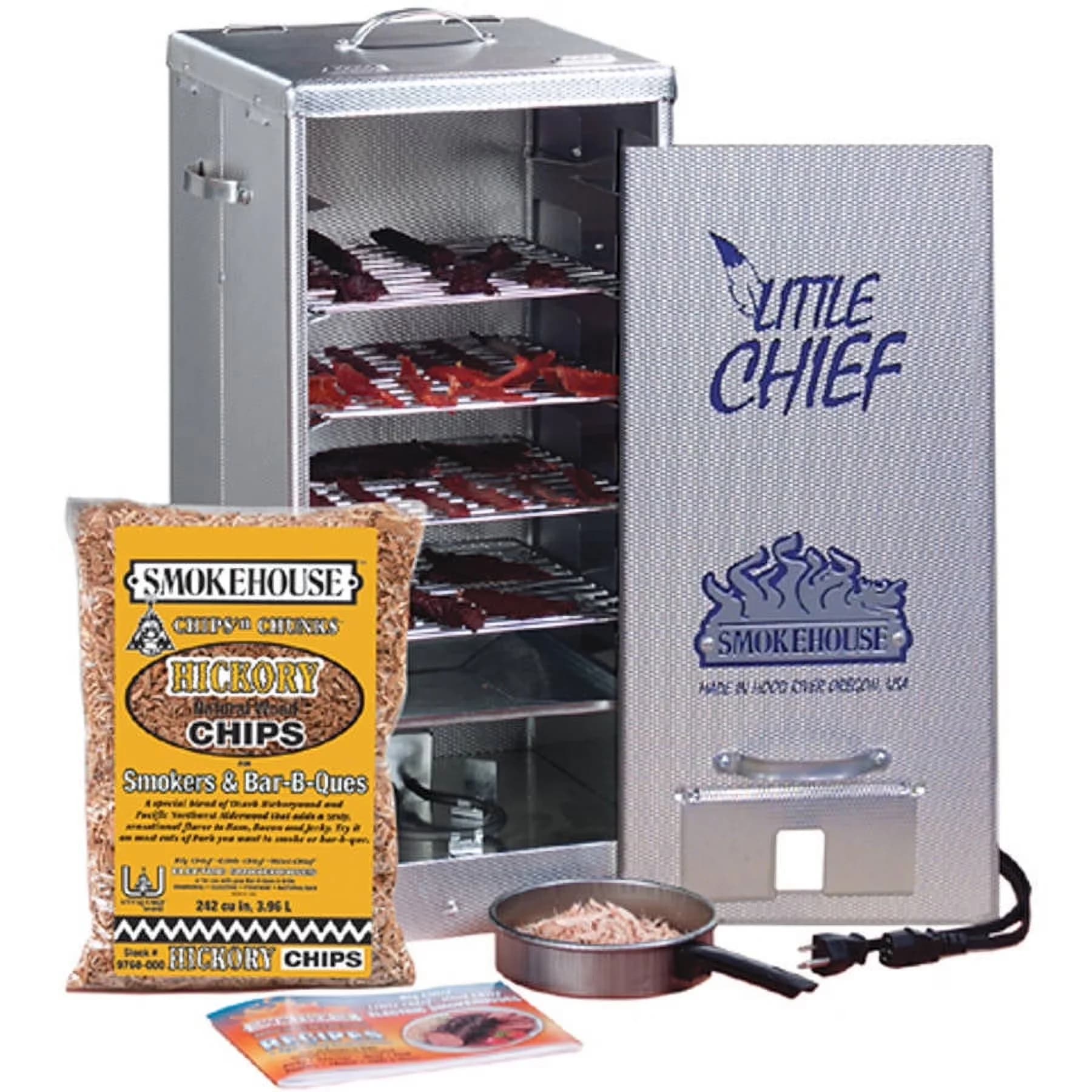 Classic Smoker with Products Little Chief Front Load - Aluminum - Compact and Portable Model 2D8CDB