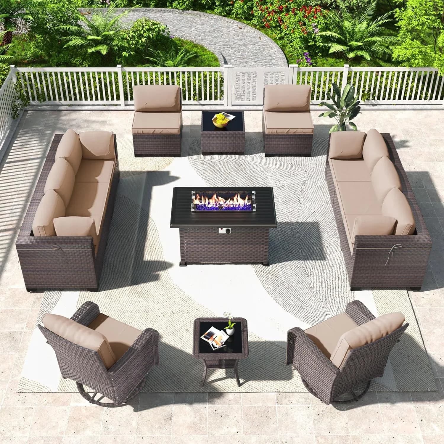 Quality Patio Chair with Sand - Pe Rattan Wicker, Wicker 13PCS - Compact and Portable Model 3A6ABA