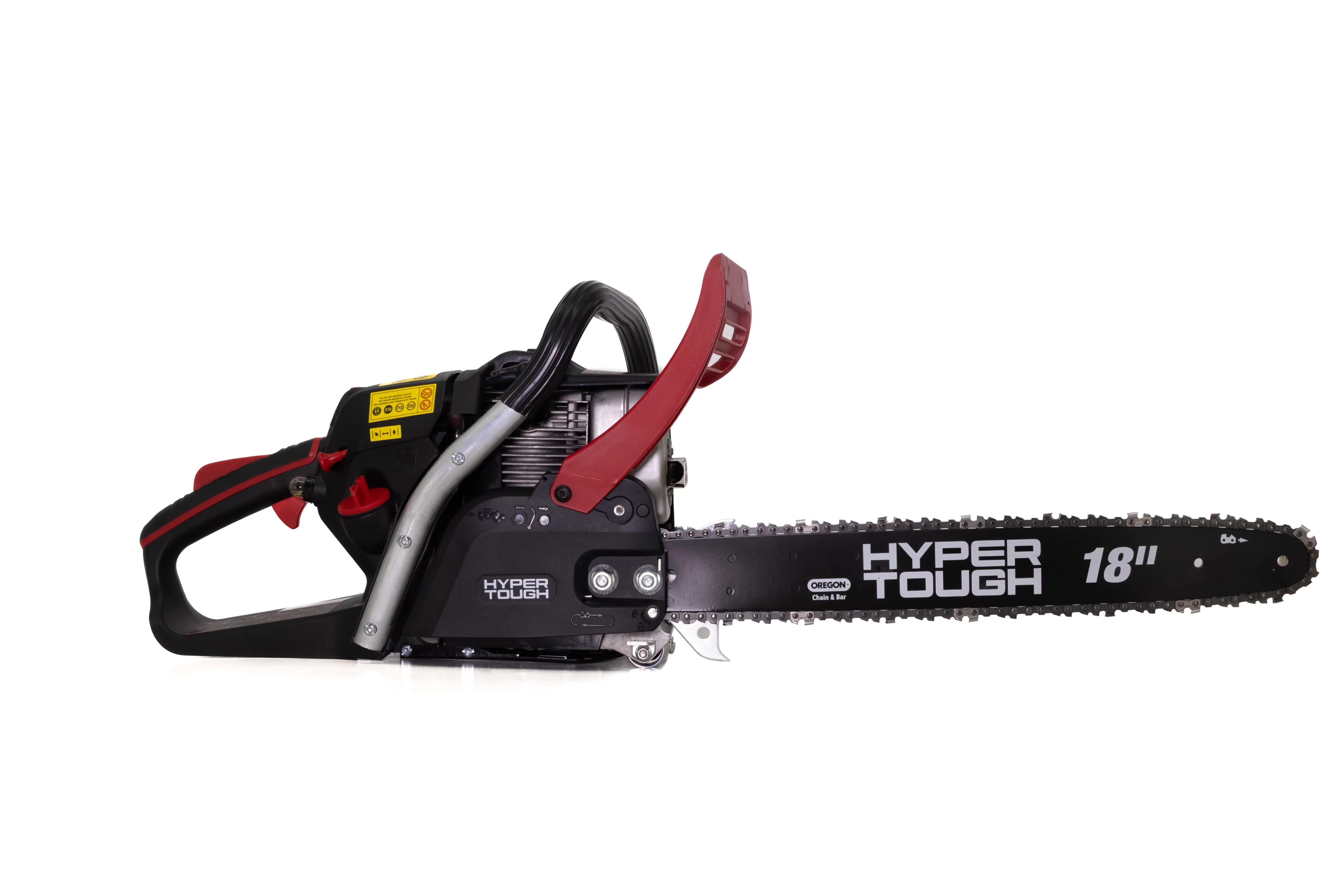 Versatile Chainsaw with Chain Brake, 18" Oregon branded bar and chain, 18" 49cc 4-Cycle Gas Powered - Black/Red Model 713B9D