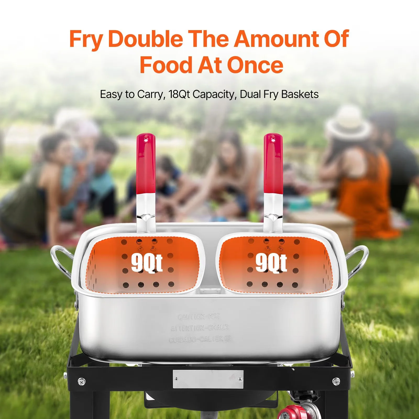 Versatile Outdoor Fryer with Aluminum Propane Fish Kit, Outdoo - Steel Model B6F9D4