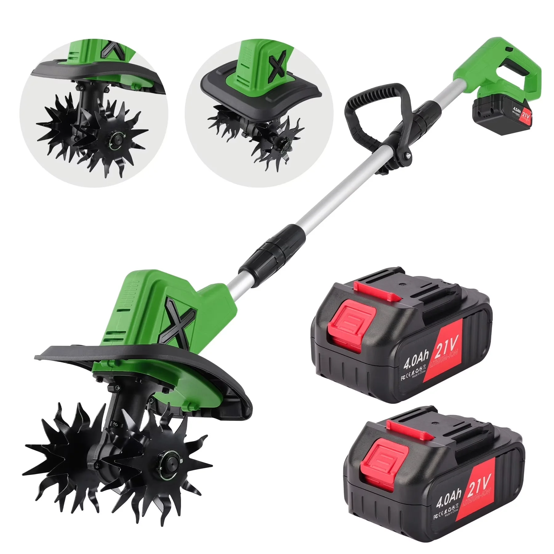 Versatile Trillers Cultivator with Battery, 21V, 21V Cordless Tiller - Standard Series Model A5885C