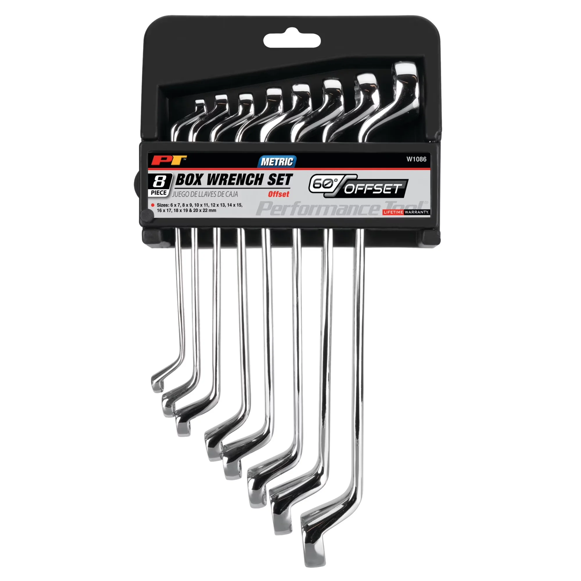 Quality Hand Tool Set with Heavy-Duty, W1086 8Pc Offset Metric Box Wrench - Silver 1 Wrench Set Model 255B32