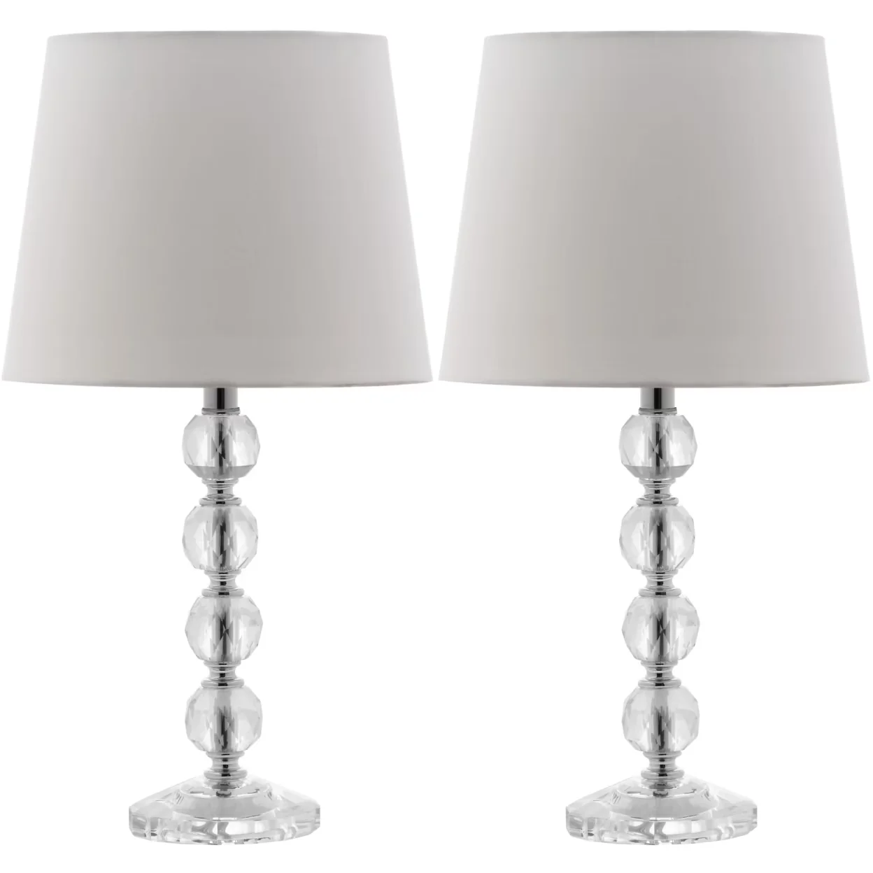 Quality Lamp Set with Glam, of 2, Nola 16 in. H Stacked Crystal Ball Table - Crystal Clear Model 4B6984