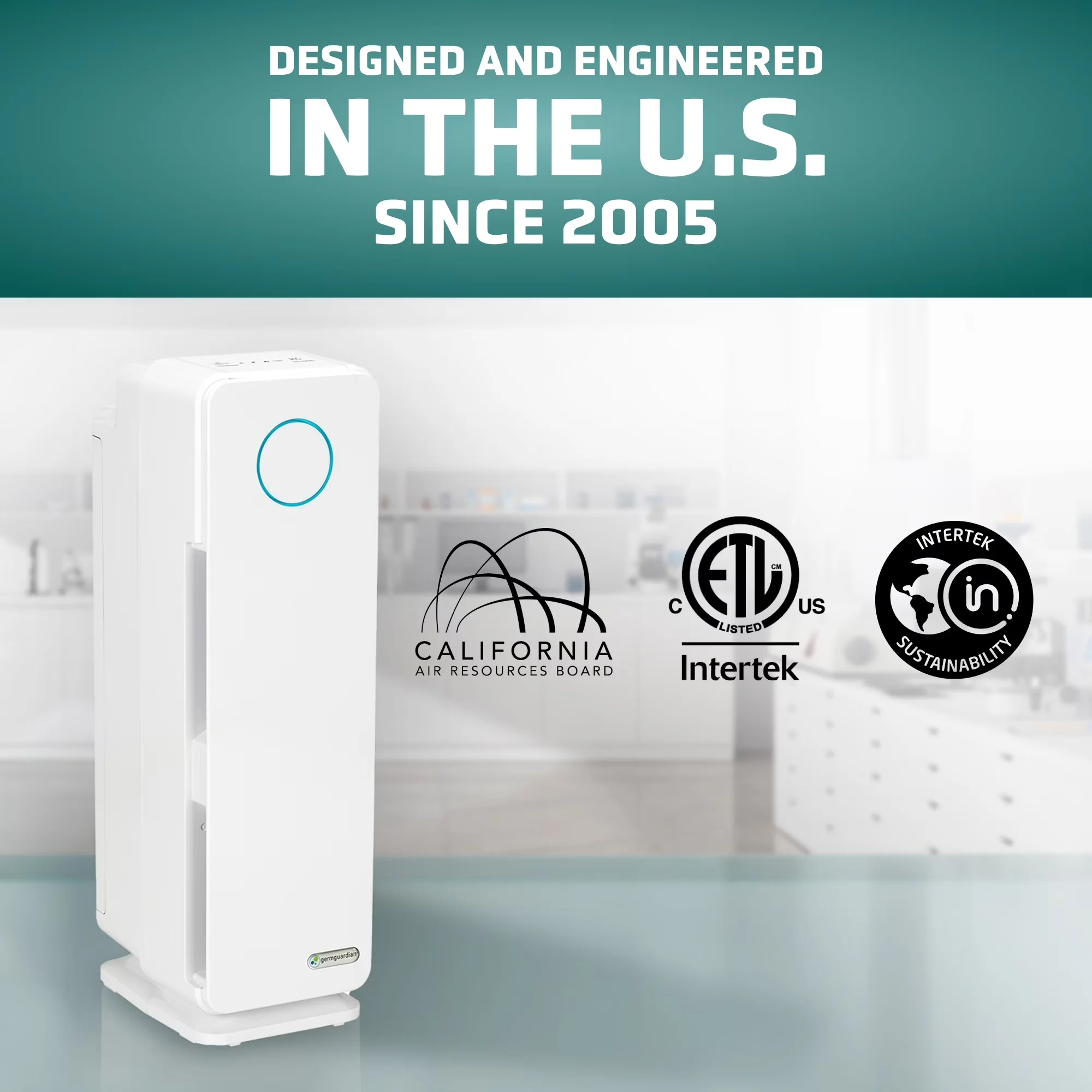 Air Purifier Professional with Filter Change Indicator, UV-C, 743 Sq. ft. HEPA Pet Pure Filter - White Model 8D45D6