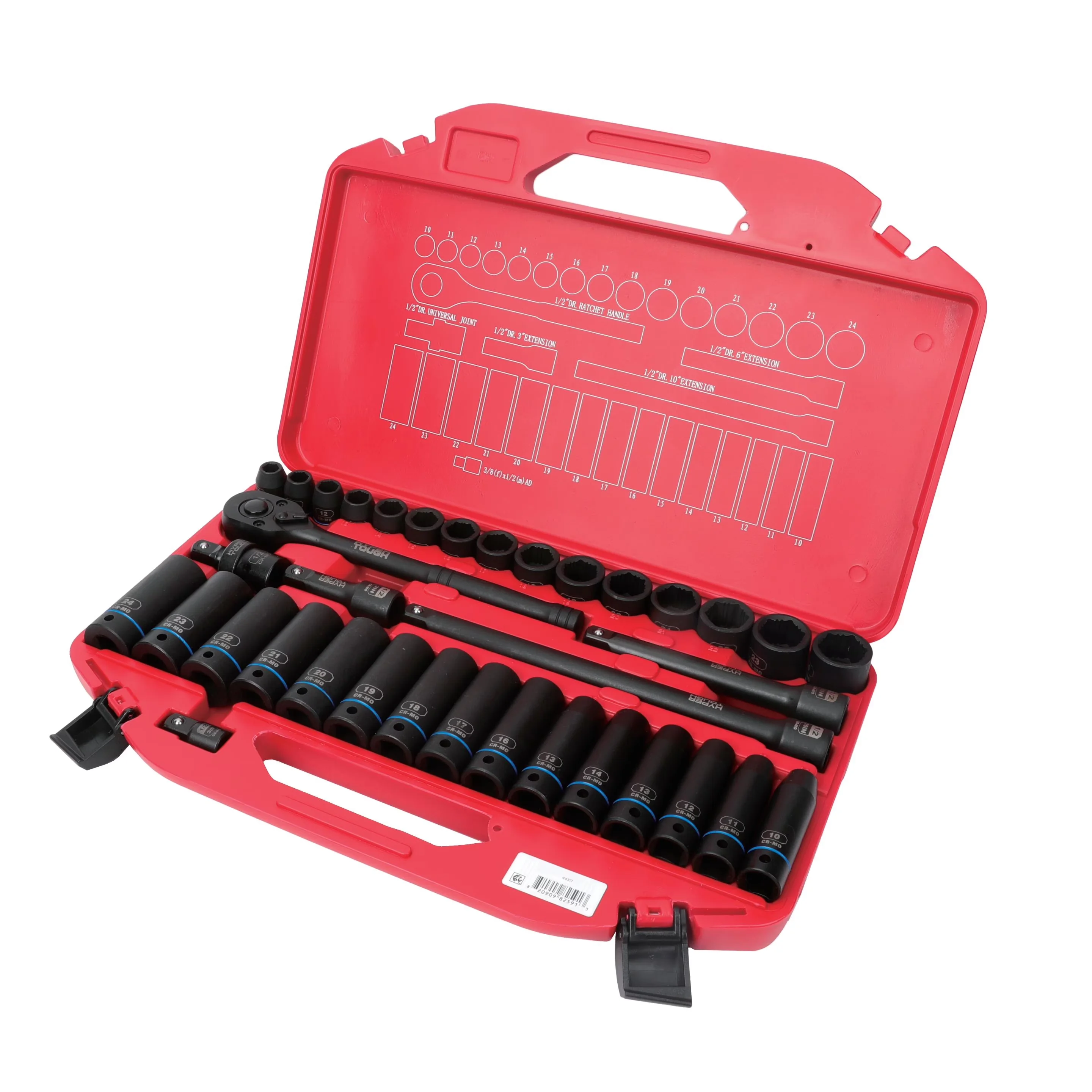 Reliable Hand Tool Set with Heavy-Duty - Red 36 - Contemporary Style Model DFA805