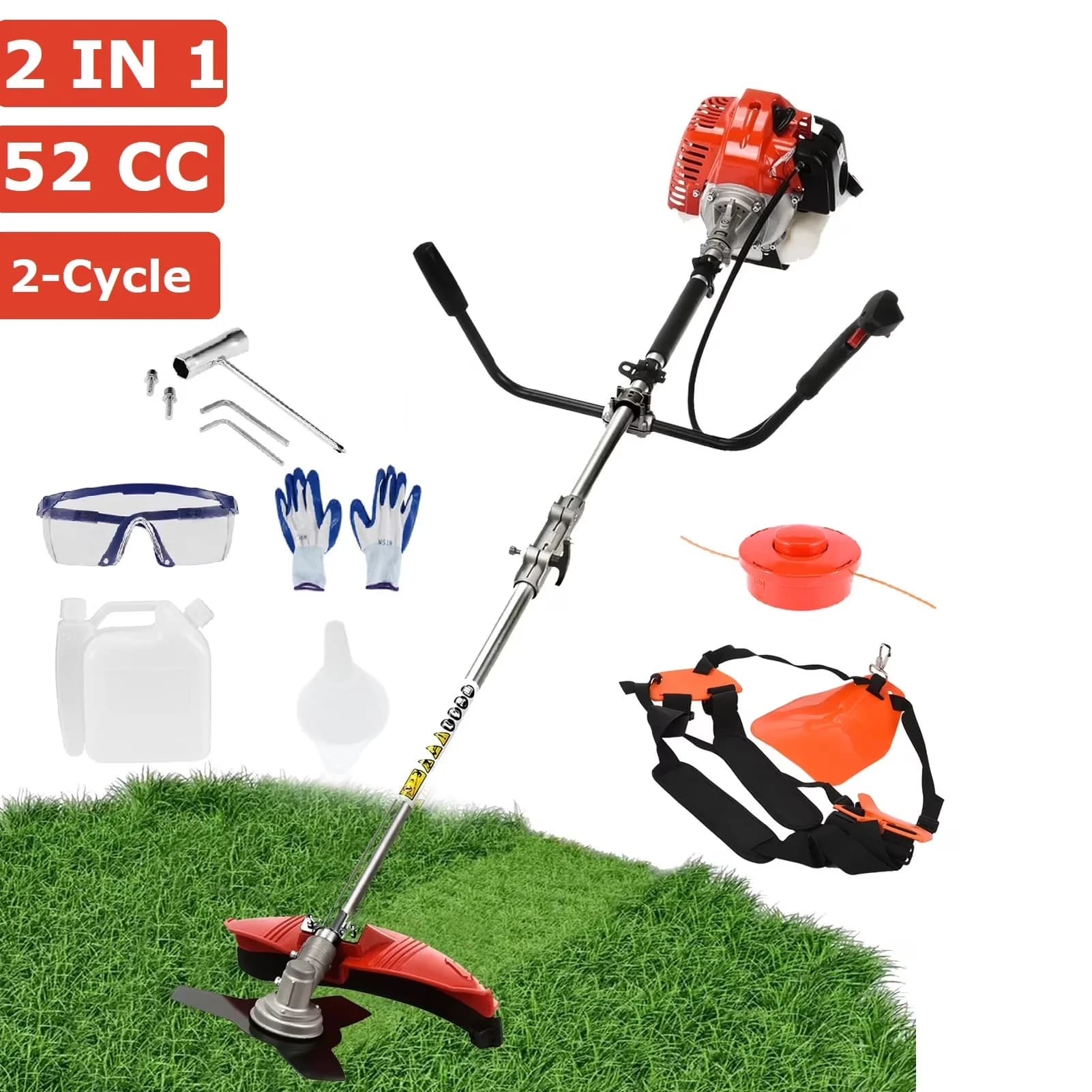 String Trimmer Essential with Antivibration, Shoulder Strap (Red) - Red Model 50A7A8
