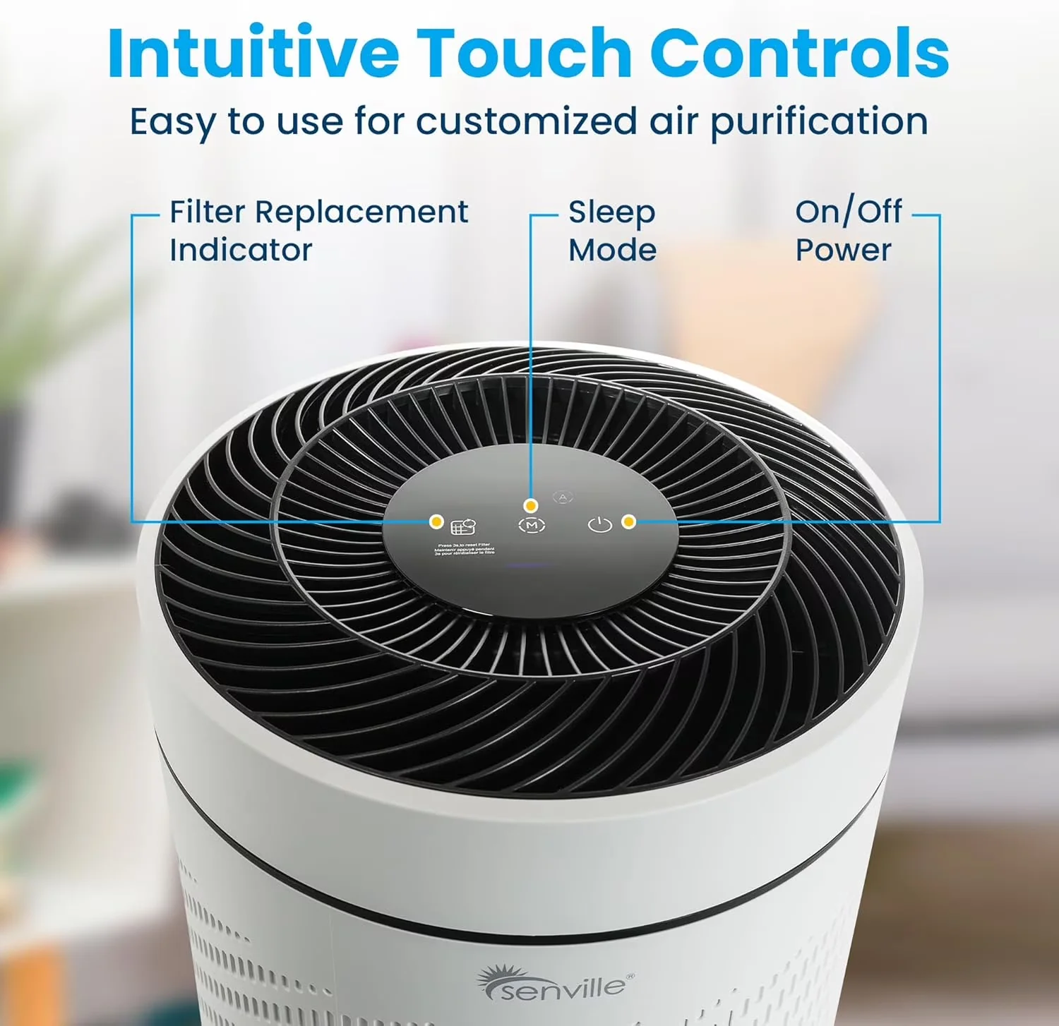 Compact Air Purifier with Filter Change Indicator, 250 sq ft Coverage - White Model 4FF715