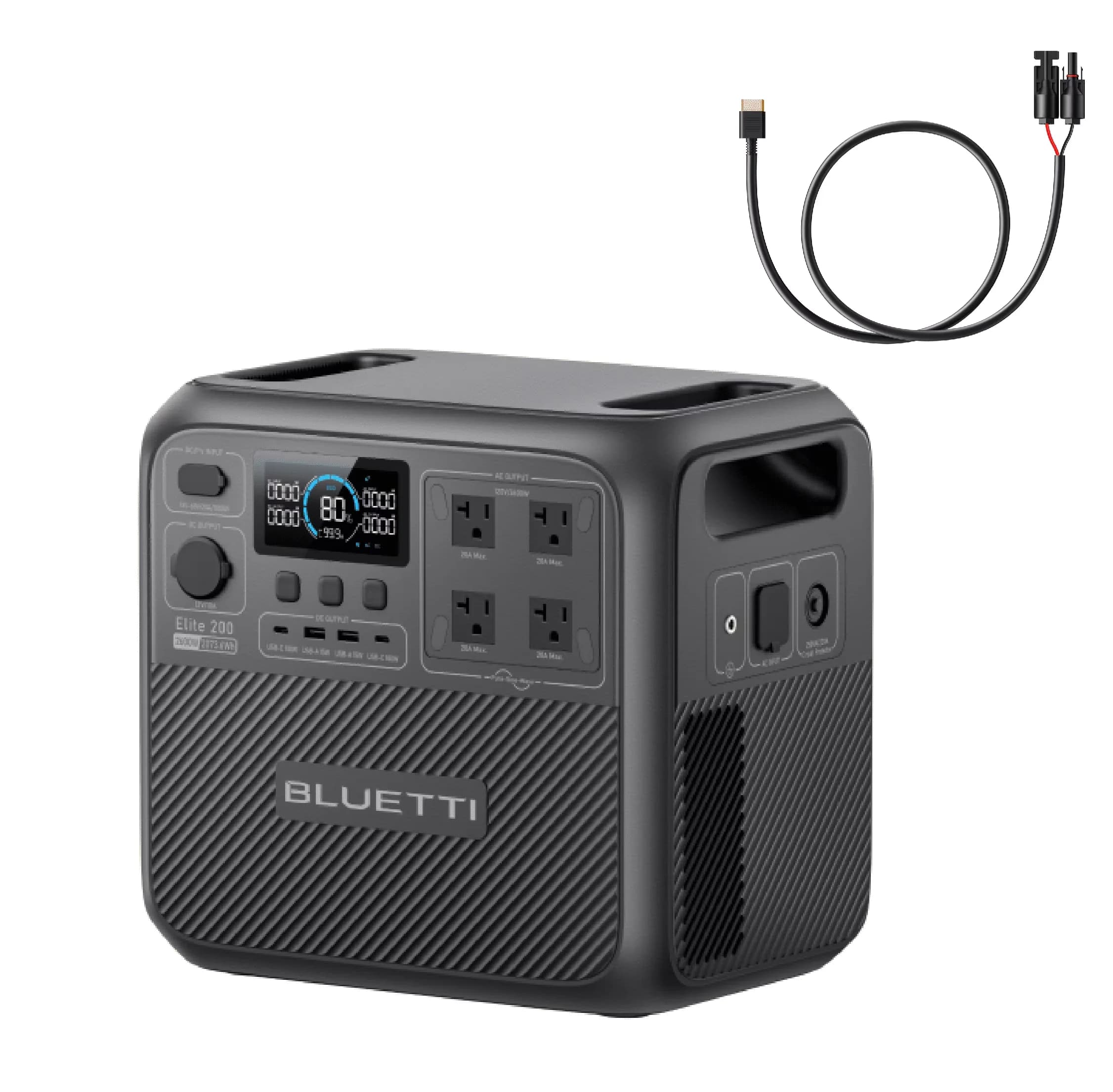 Essential Generator with 2600W, 2073.6Wh LiFePO4 Battery, Solar - Black for Camping Model C20CF0