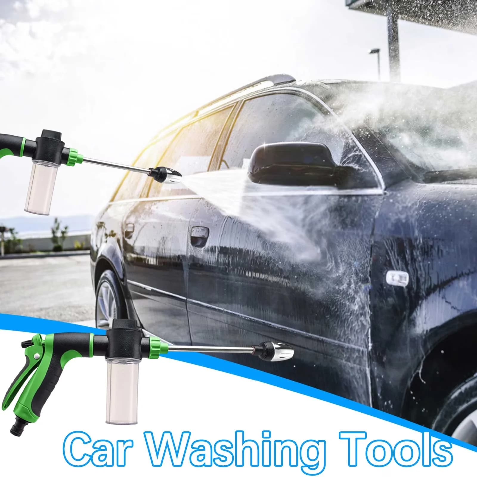 Sleek Pressure Washer with Kink Free Hose, Portable, High Water Gun for Car - Model 59AE71