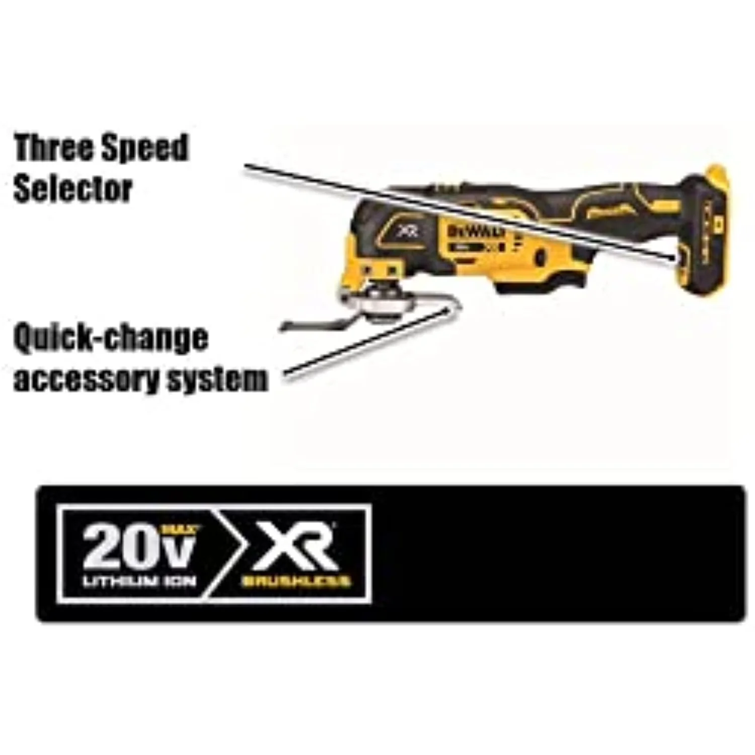 Woodworking Modern with Battery, 20V, 20V MAX 3-Speed Oscillating Tool Kit - Yellow Model 1D3FB5