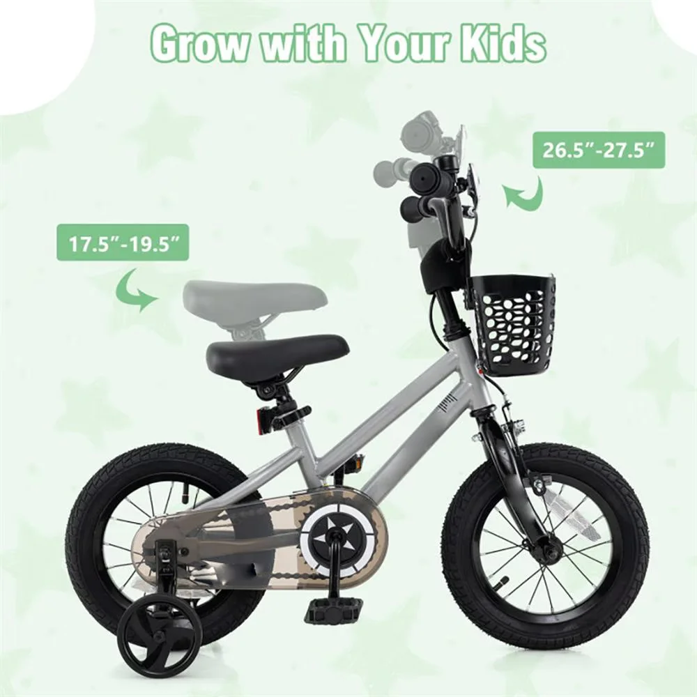 Kids Bike Innovative with Adjustable Seat, Balance Training Bicycle - Silver Model C83A41