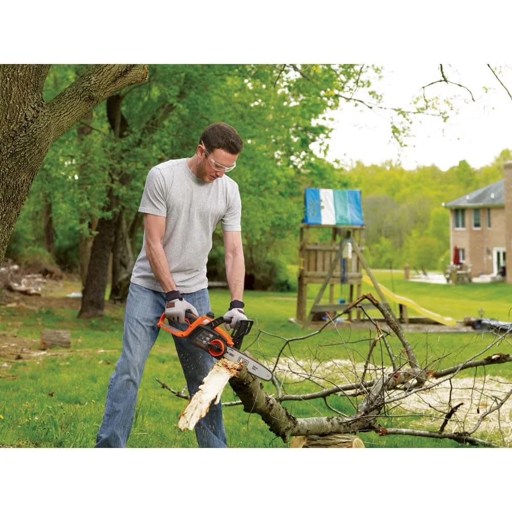 Durable Chainsaw with Battery, Tool-Less Chain Tensioning - Orange 10 in Model E1048A