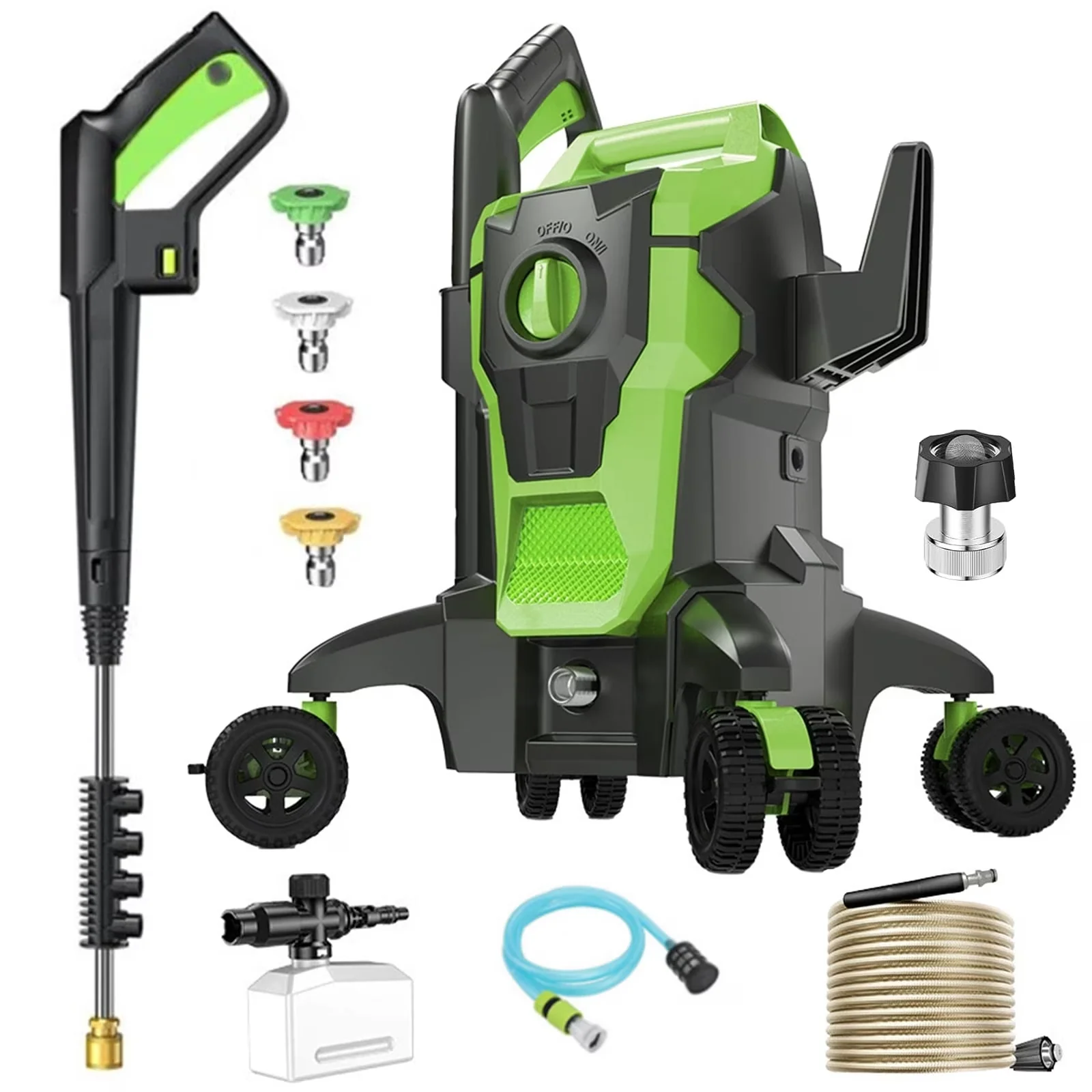 Efficient Pressure Washer with Adjustable Wand, Interchangeable Wand, Kink Free Hose - Model 56F0A3
