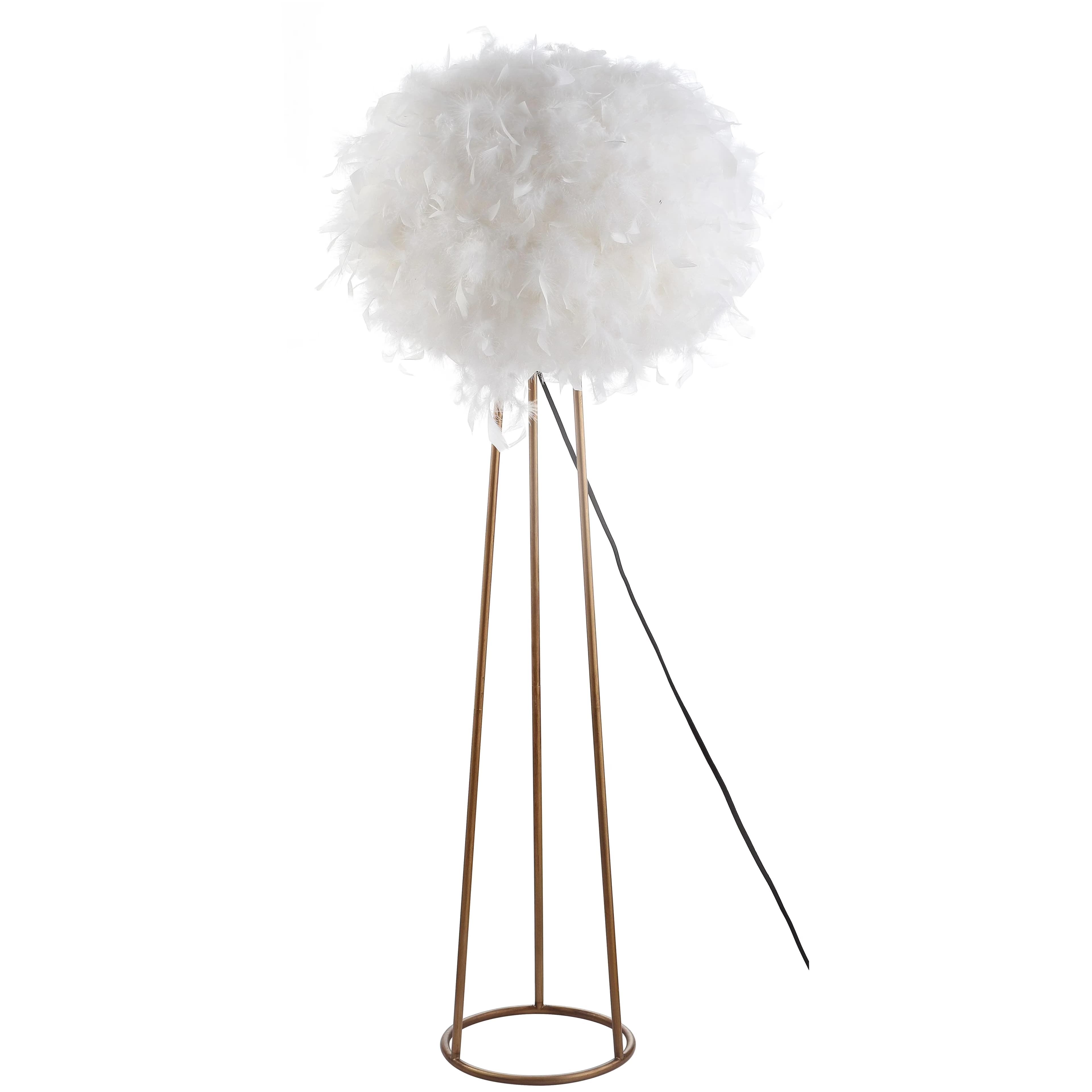 Sleek Floor Lamp with LED, Energy Efficient, Standard Lamps - Gold Iron Model E9D10C