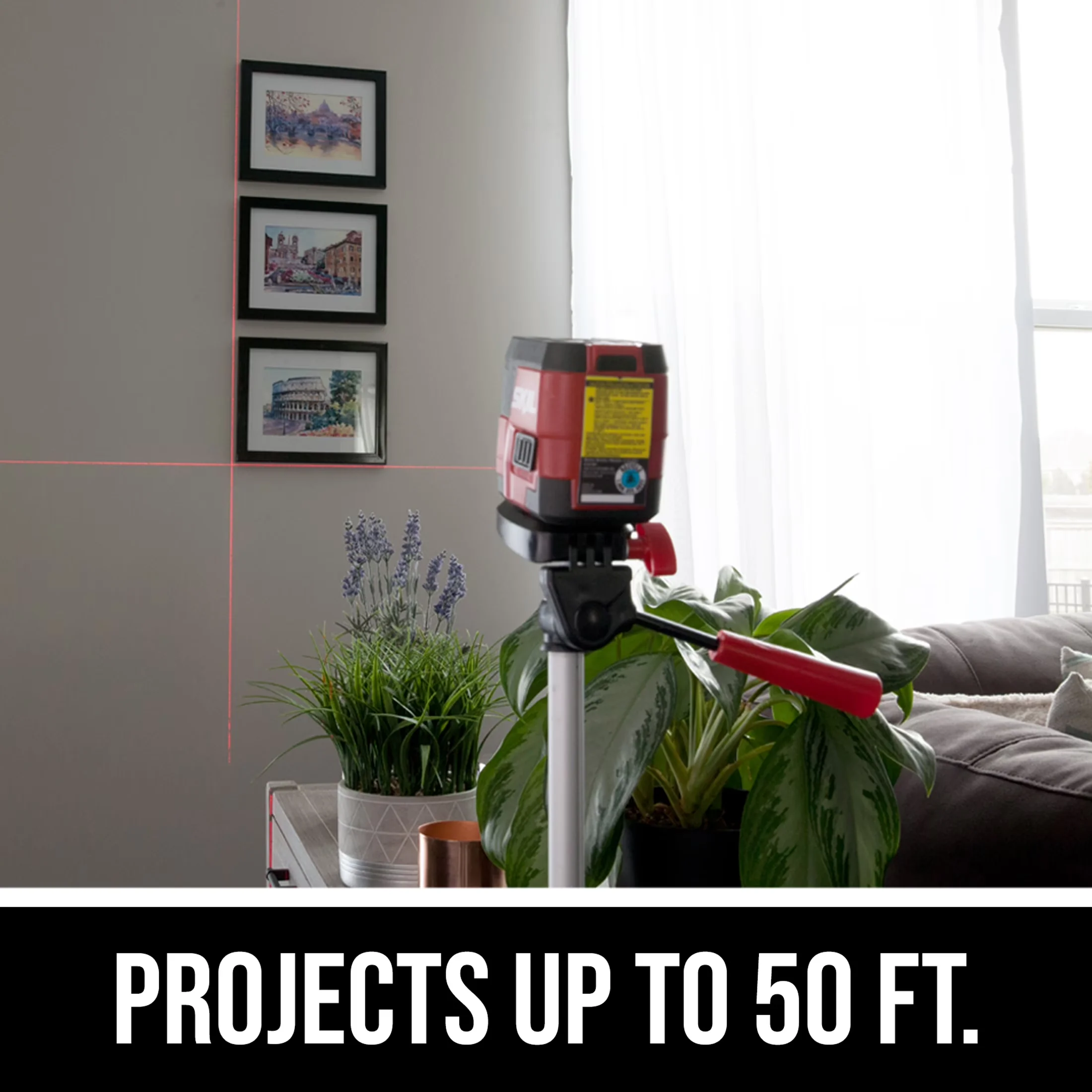 Classic Measuring Layout with Battery, Self-Adhesive, Self-Leveling Red Cross Line Laser - Multicolor Plastic Model 8870E5