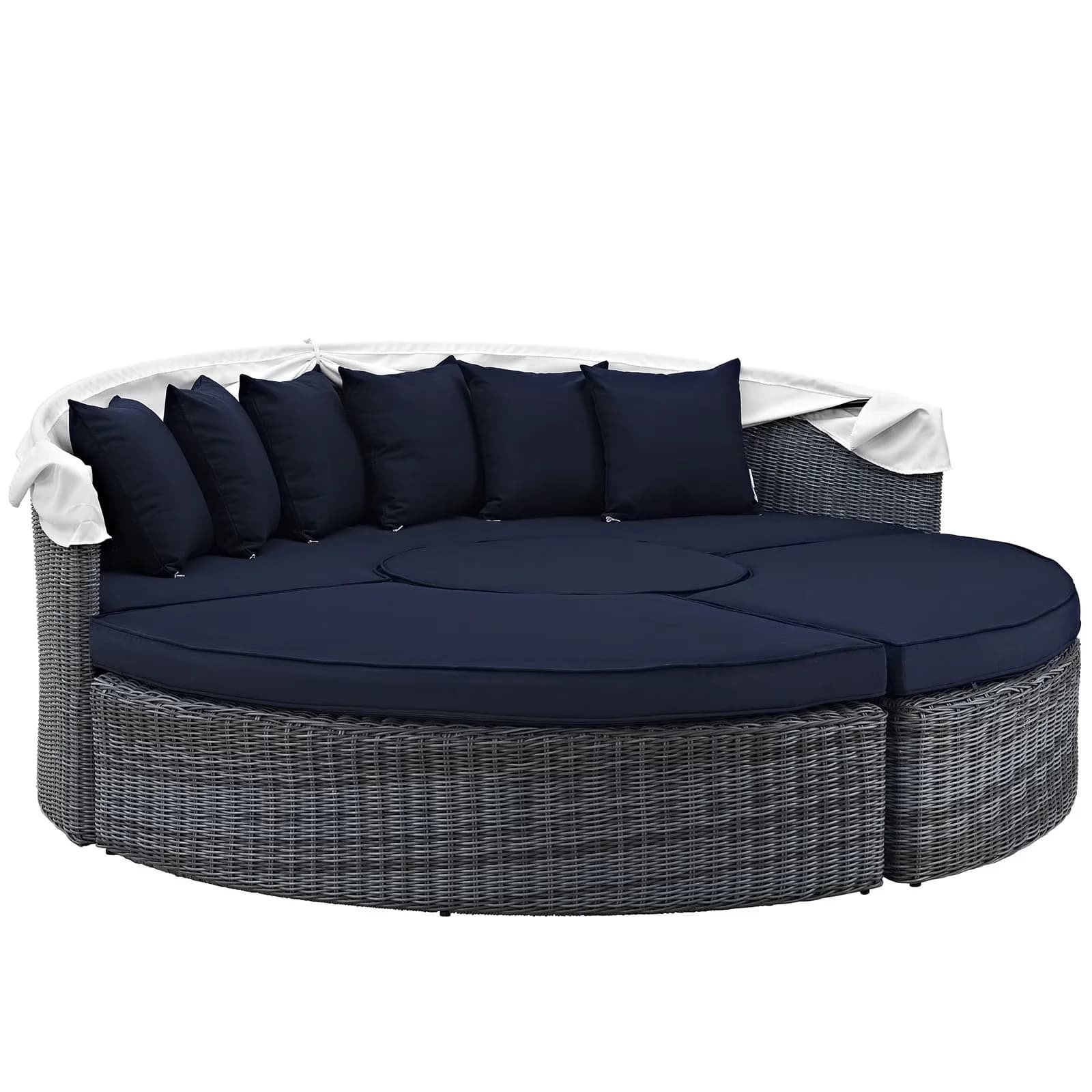 Efficient Outdoor Sofas Sectional with Water-Resistant - Rattan Blue Summon Model D6F7F2