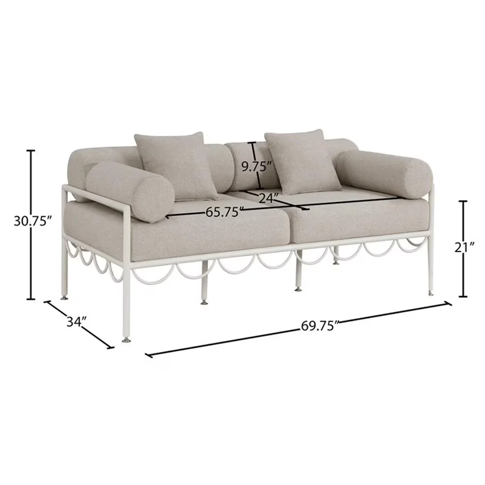 Classic Patio Chair with Water-Resistant, Art Deco, Weight Capacity : 800 - Aluminum Beige Model 26F874