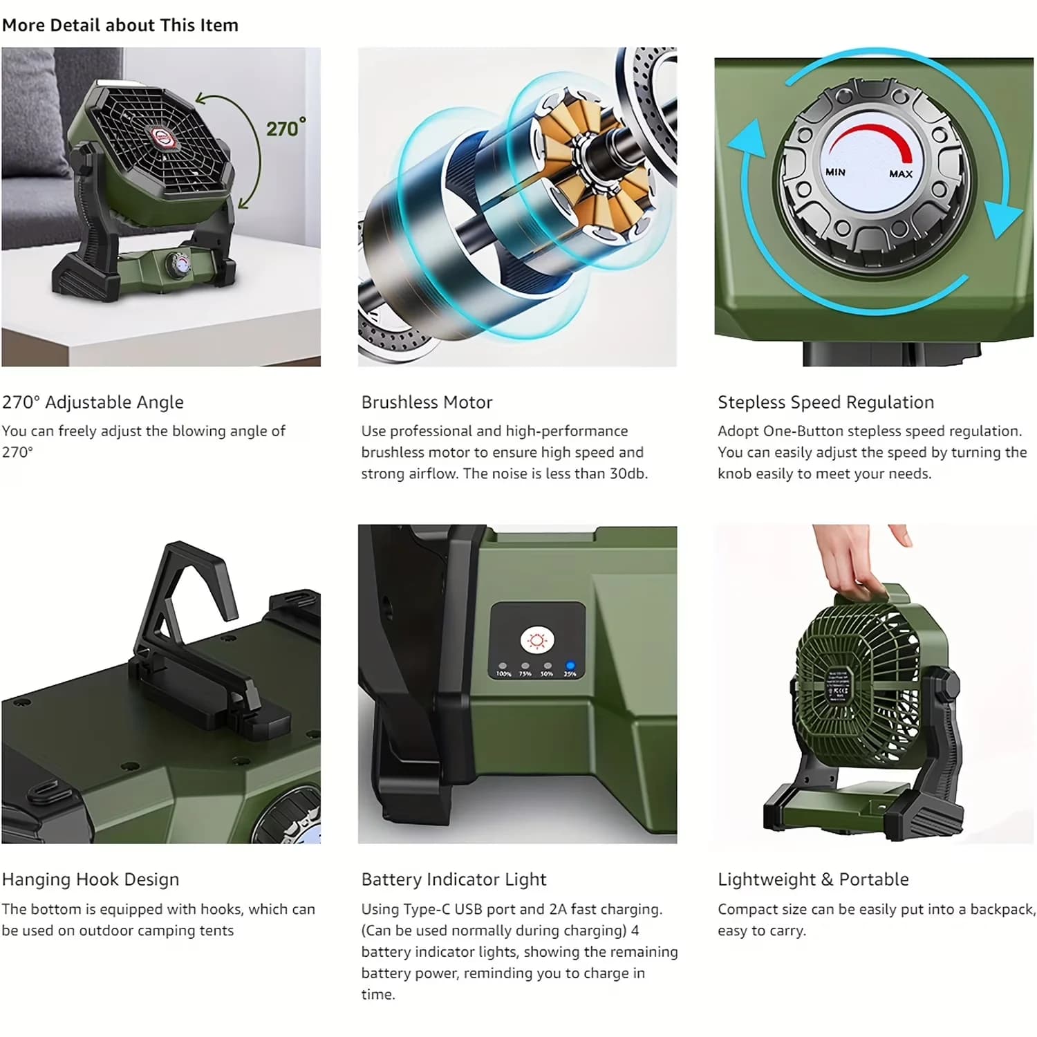 Innovative Fans In Cooling with Battery, LED, Oscillating - Abs Material Model A928BD