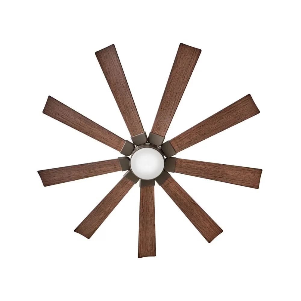 Ceiling Fan Modern with LED, Remote Controlled, Modern - Brown Glass Turbine Model BE8546