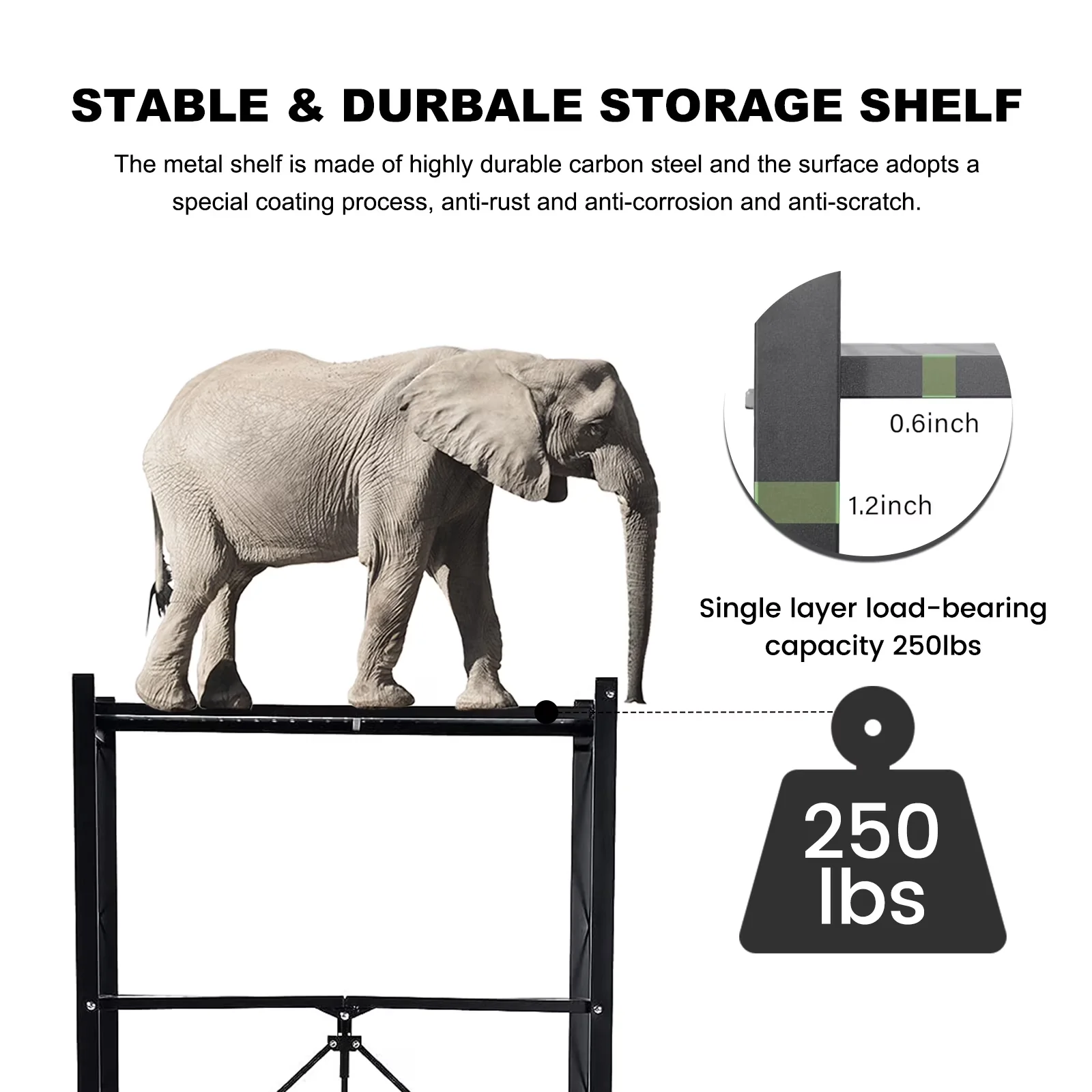 Efficient Garage Storage Supply with Rolling, Modern, Lockable Wheels - Carbon Steel Black Model ED883D