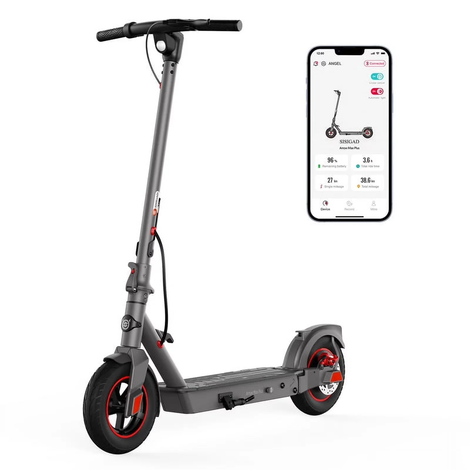 Modern Scooter with 500W, App Compatibility, 10" Tires Electric Adults - Aluminum + Rubber Model 27A947