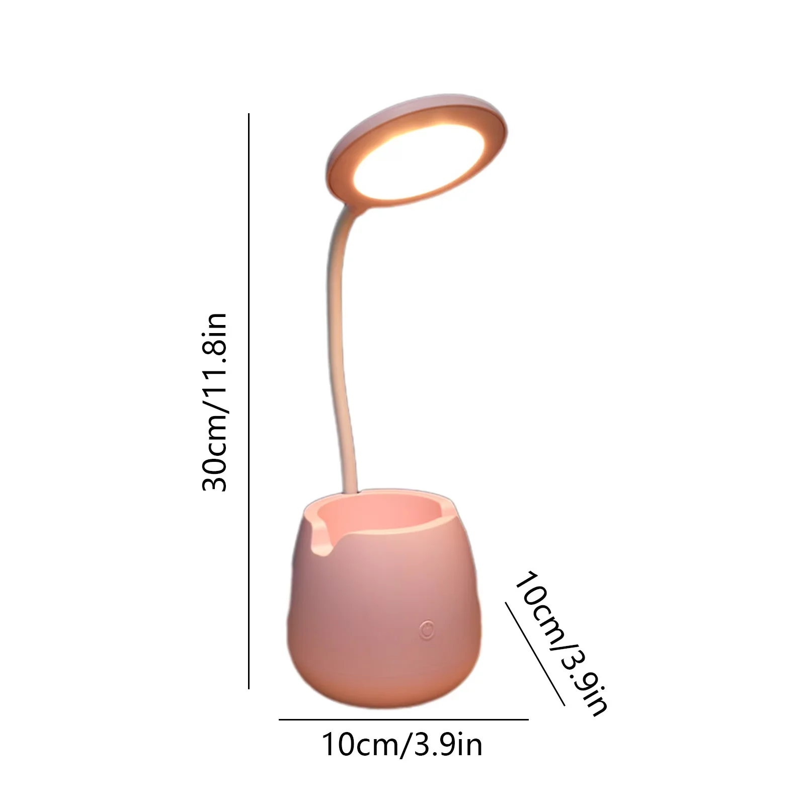 Stylish Desk Lamp with LED, Battery - Pink Aluminum for Home Office, Dorm Model B6EE4F