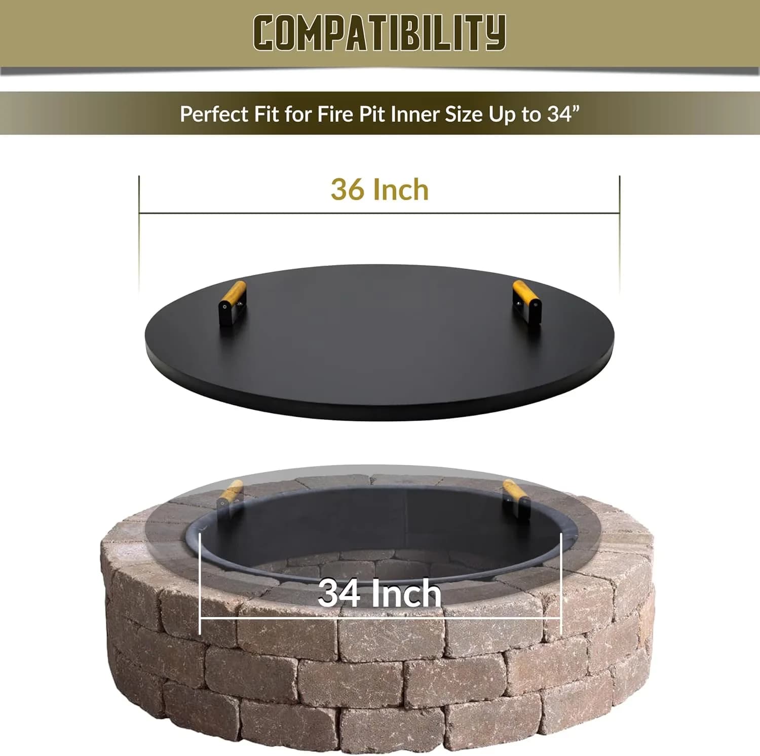 Compact Outdoor Heating with Rust Resistant, 2 Ergonomic Wooden Handles, Compatible - Carbon Steel Model FB7F68
