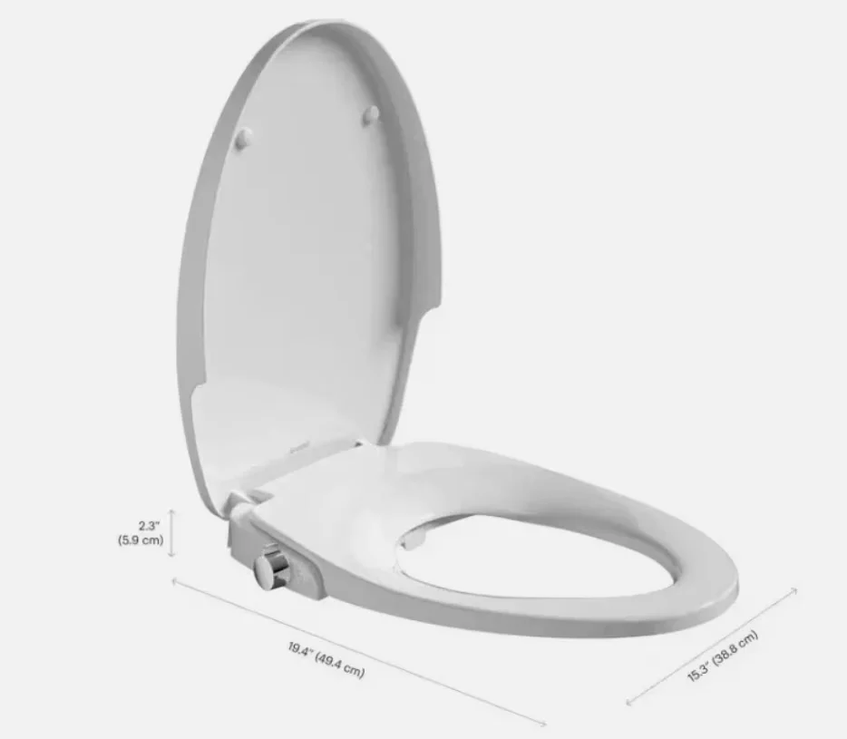 Premium Toilet Seats And Lid with Easy Installation, Bidet, Ambient Water Temperature - White Model F8A6BA