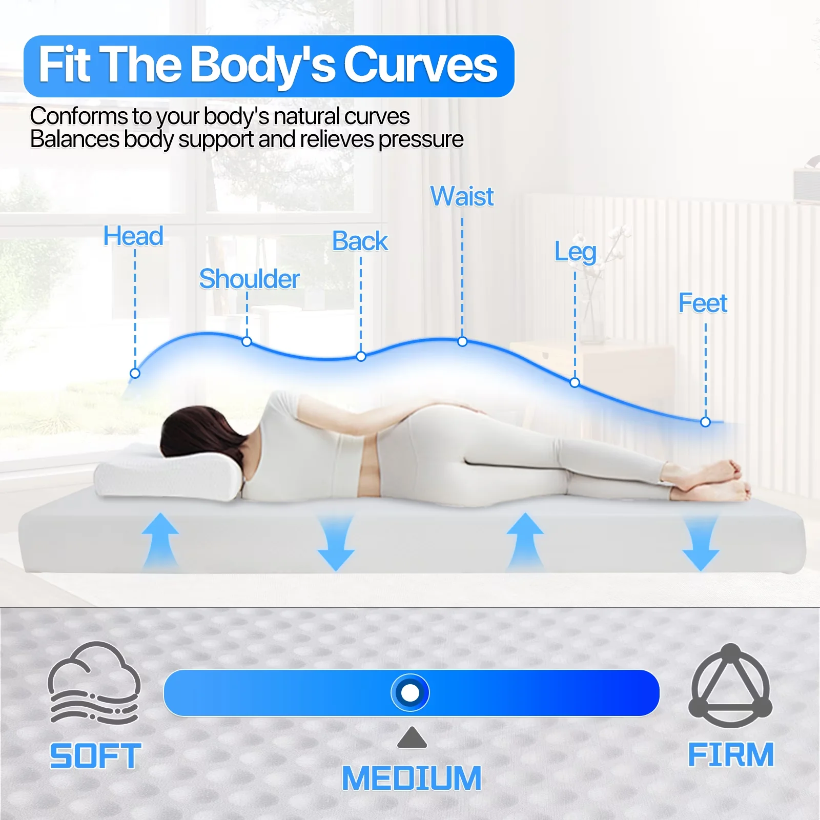 Mattresses Accessory Professional with Removable Cover, Mattress-In-A-Box, Specifications: - Gel Memory Foam White Model 4C95B2