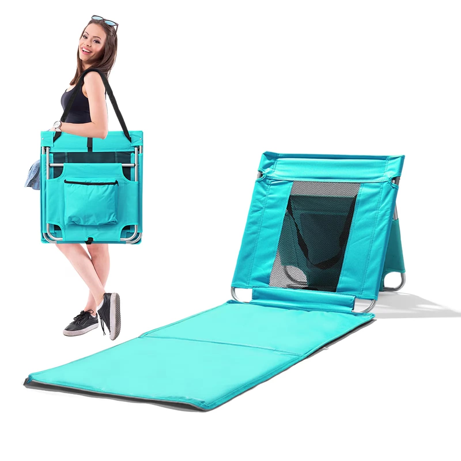 Beach Chair Efficient with Waterproof, Mat Lounge, Protable Folding Lightweight Chairs - Steel, 600D Oxford Cloth Model 91C3BB