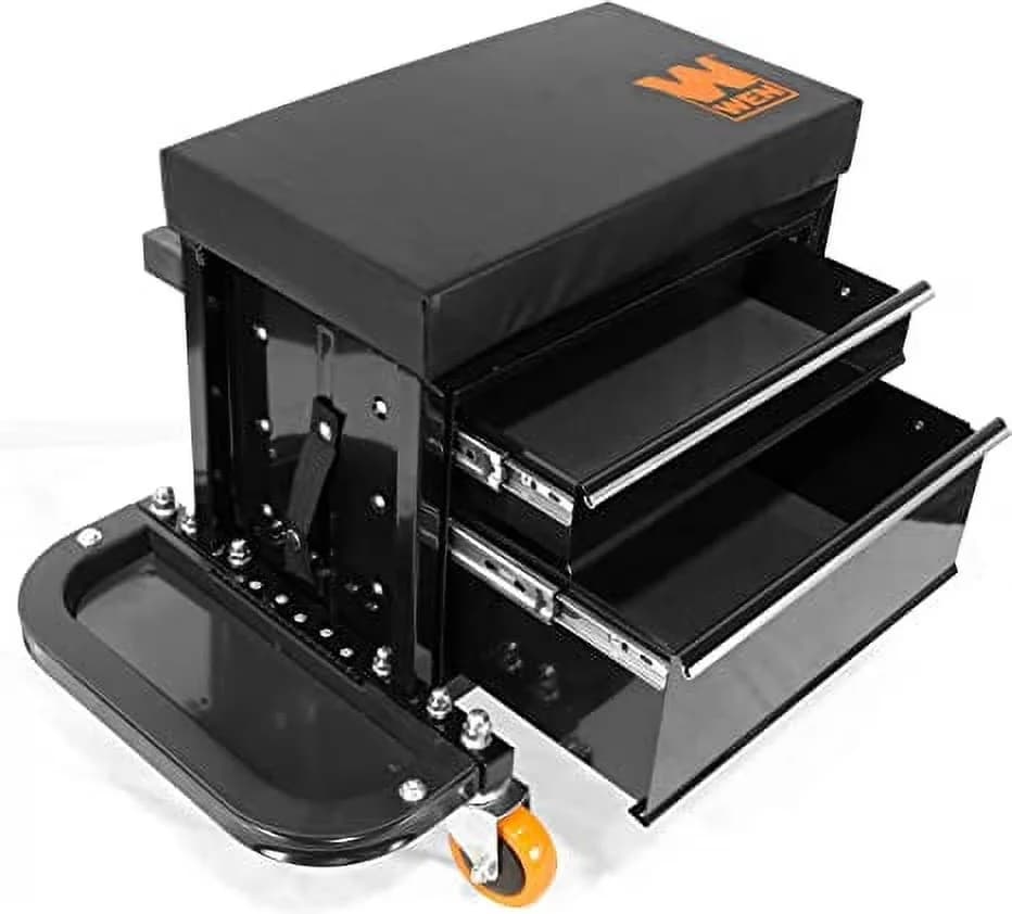 Durable Toolstorage with Caster Wheels, Storage Pouch - Steel Black 400 Model 1FAA1A