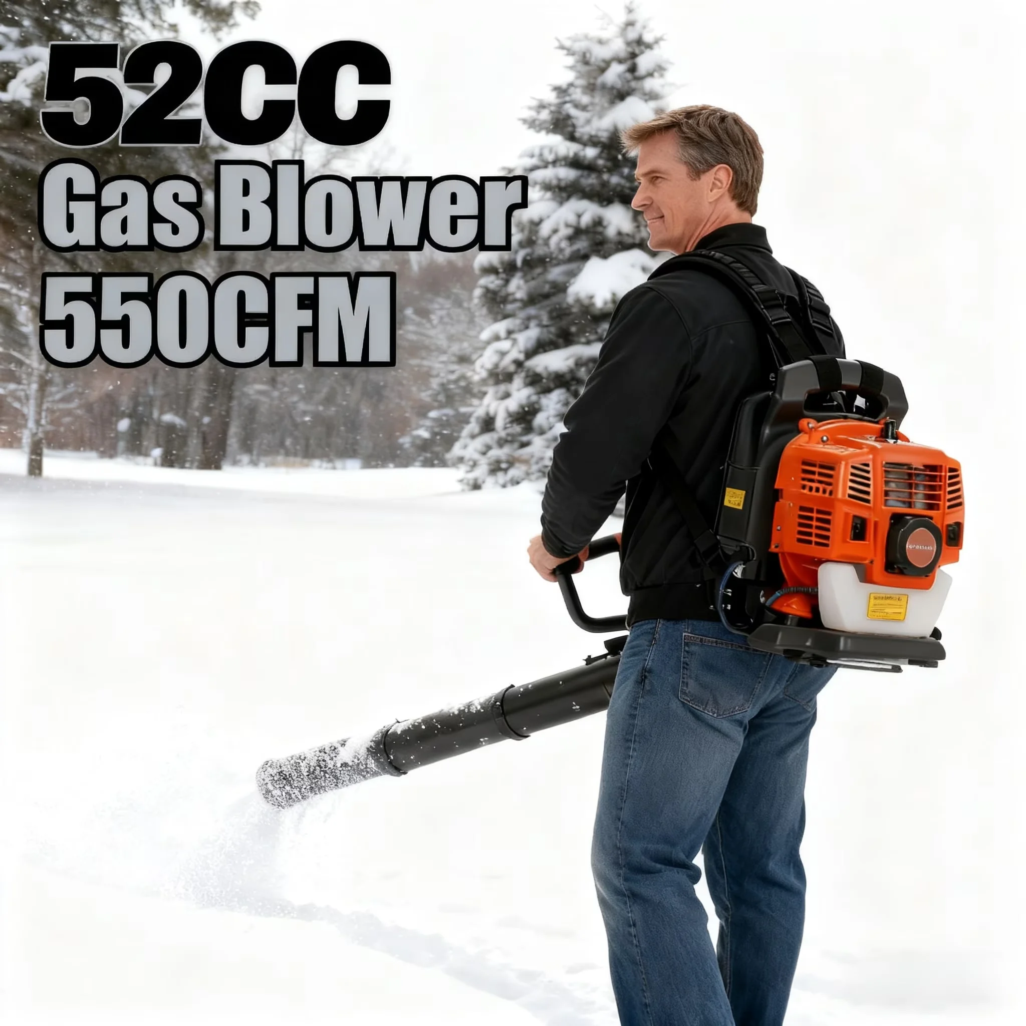 Quality Leaf Blower with Backpack, Gas Blowers, 52CC - Easy to Use Model F2320B