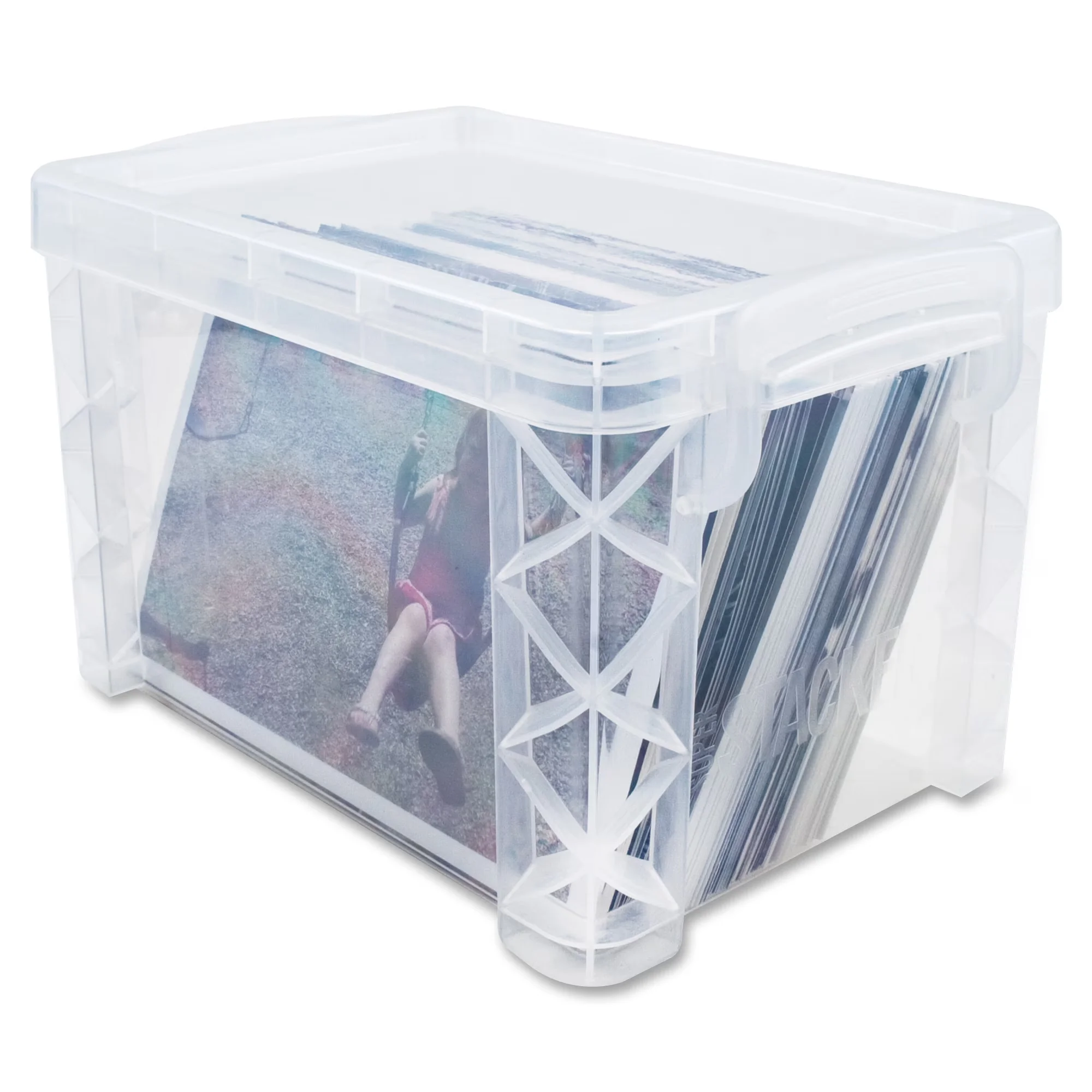 Sleek Garage Storage Supply with Stackable, ® 4x6 Box, Clear - Plastic Clear Model FBF886