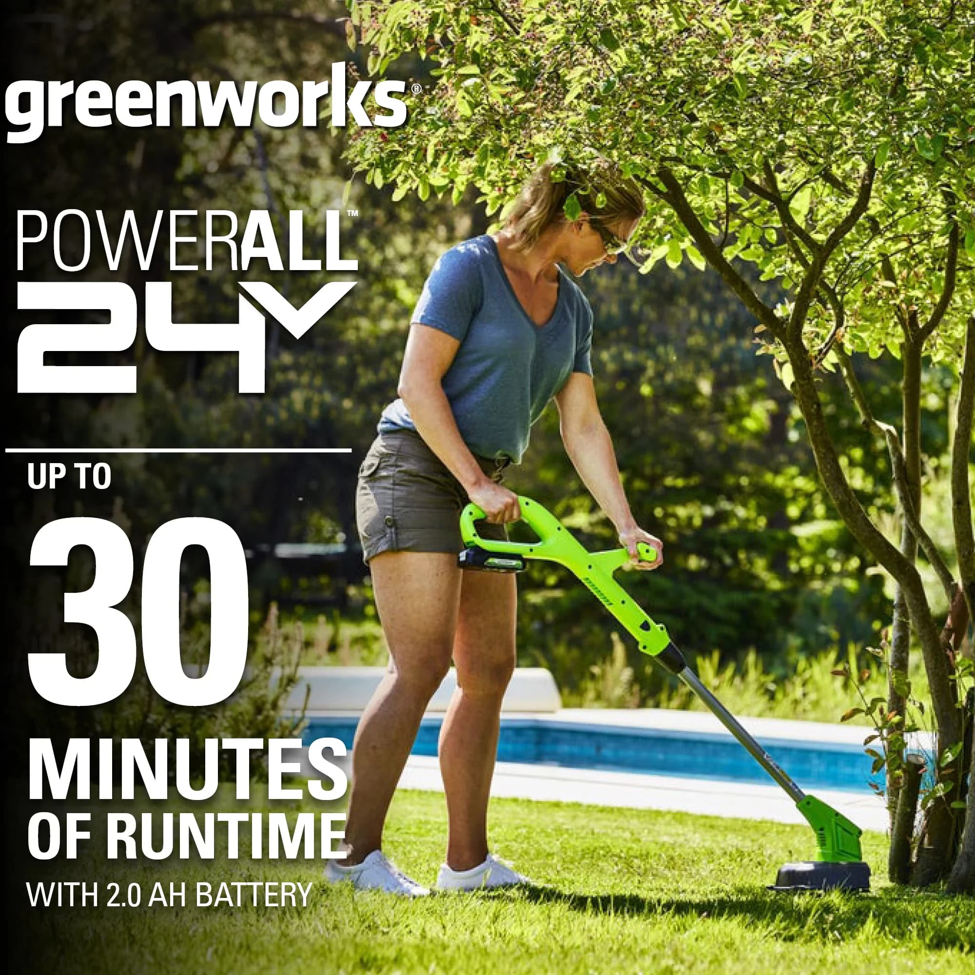 Essential String Trimmer with Battery, 24V, Edger Conversion Capable - Universal Fit Model 145E2C